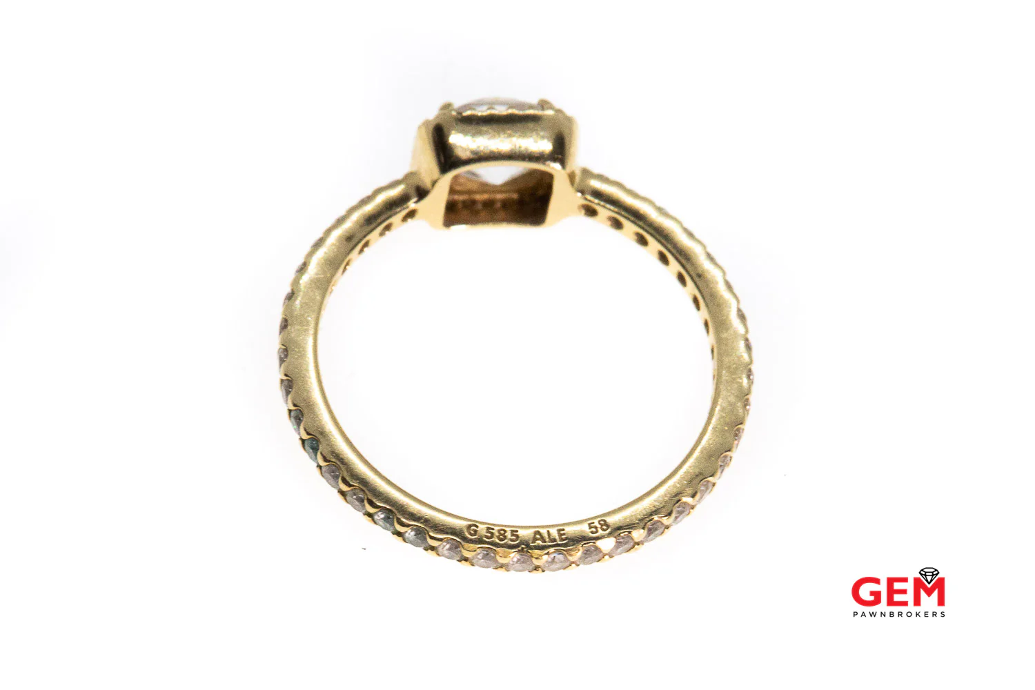 Pandora ALE Timeless Elegance Ring Cubic Zirconia 14K 585 Yellow Gold Ring Size 8 1/2 - Image 4