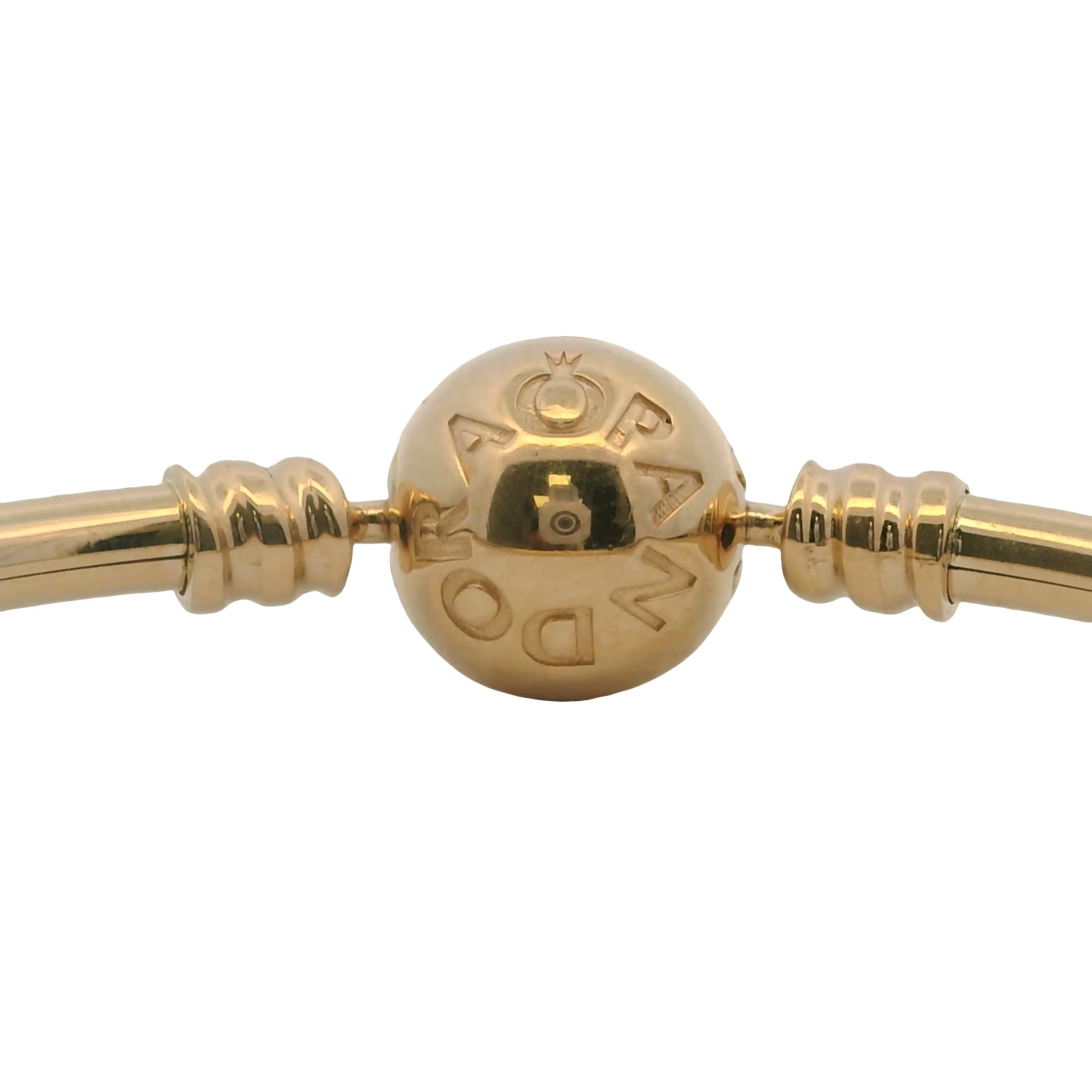 Pandora Moments Solid 14kt Yellow Gold Bangle Bracelet 6.7" - Image 6