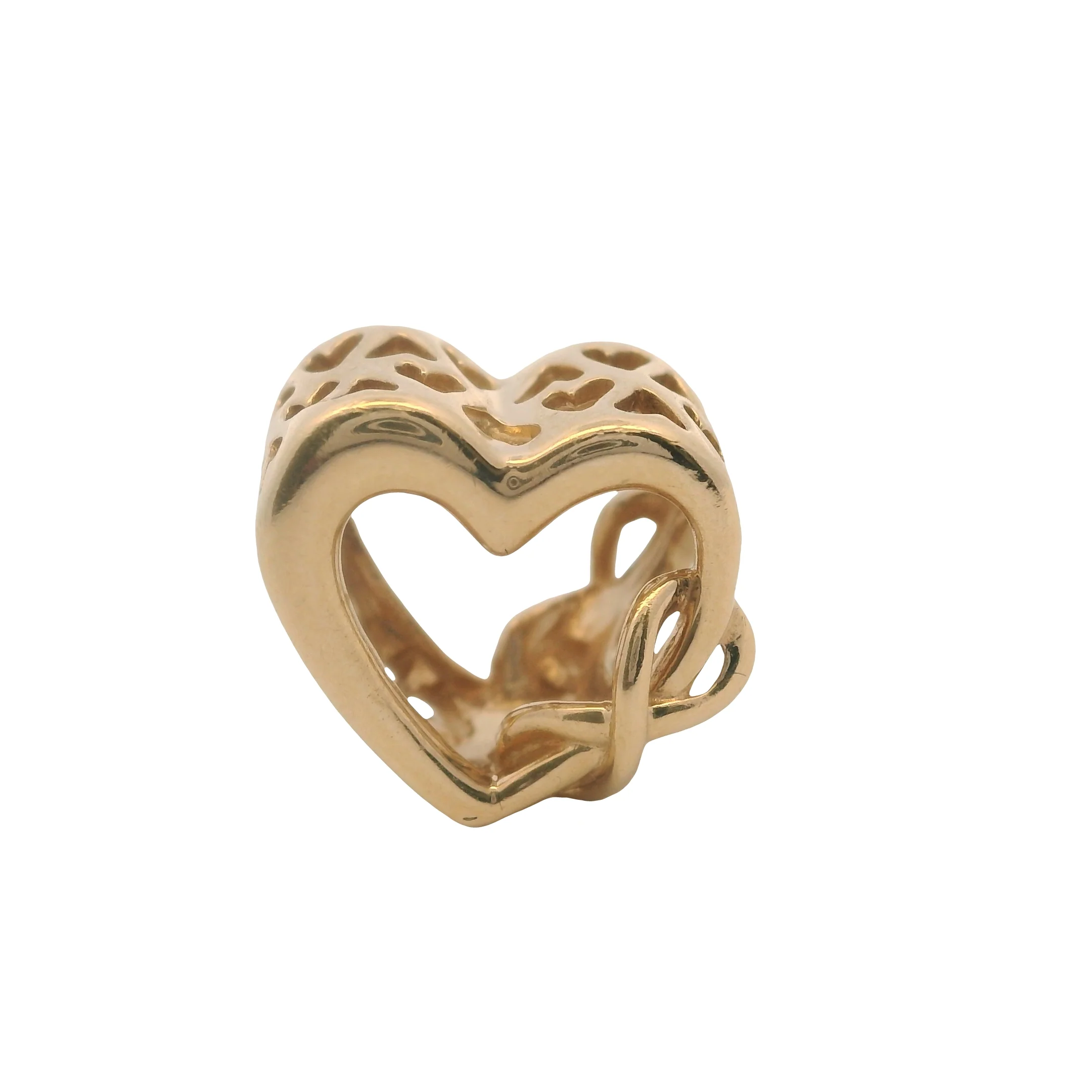 Pandora Rare Solid 14kt Yellow Gold and CZ All Wrapped Up Gift Present Slider Bead Charm - Image 2