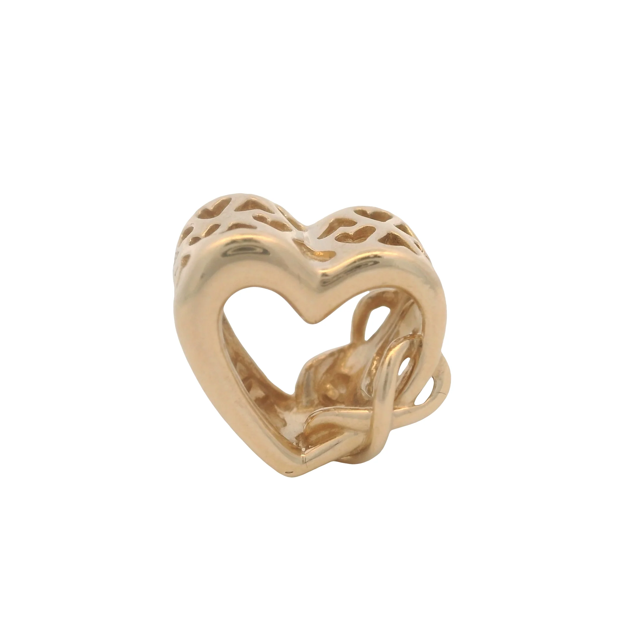 Pandora Rare Solid 14kt Yellow Gold and CZ All Wrapped Up Gift Present Slider Bead Charm - Image 4