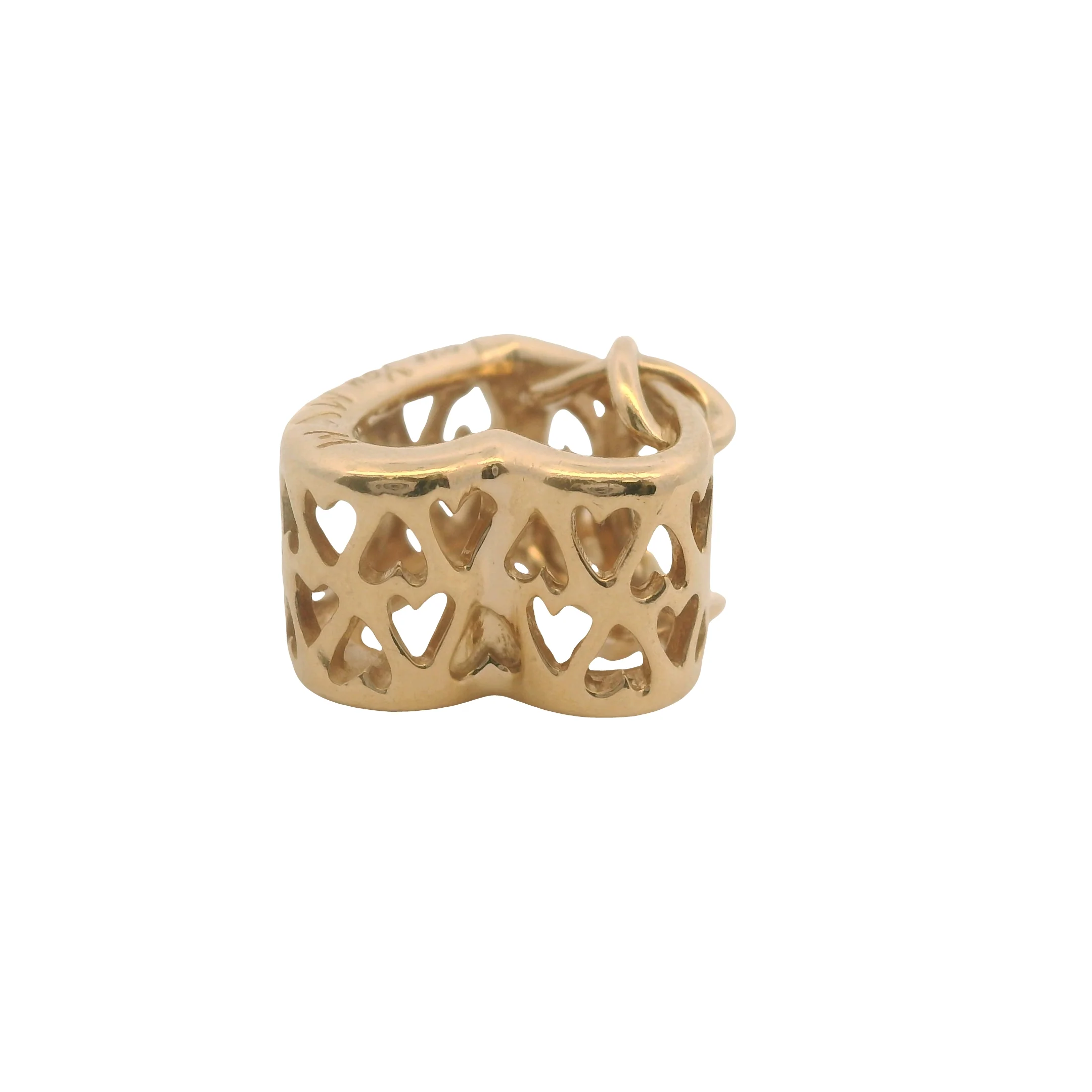 Pandora Rare Solid 14kt Yellow Gold and CZ All Wrapped Up Gift Present Slider Bead Charm - Image 5