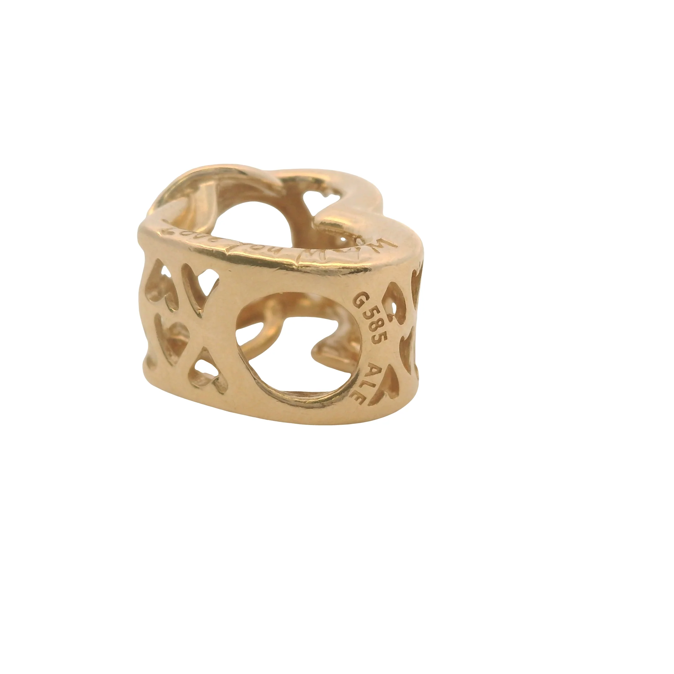 Pandora Rare Solid 14kt Yellow Gold and CZ All Wrapped Up Gift Present Slider Bead Charm - Image 6