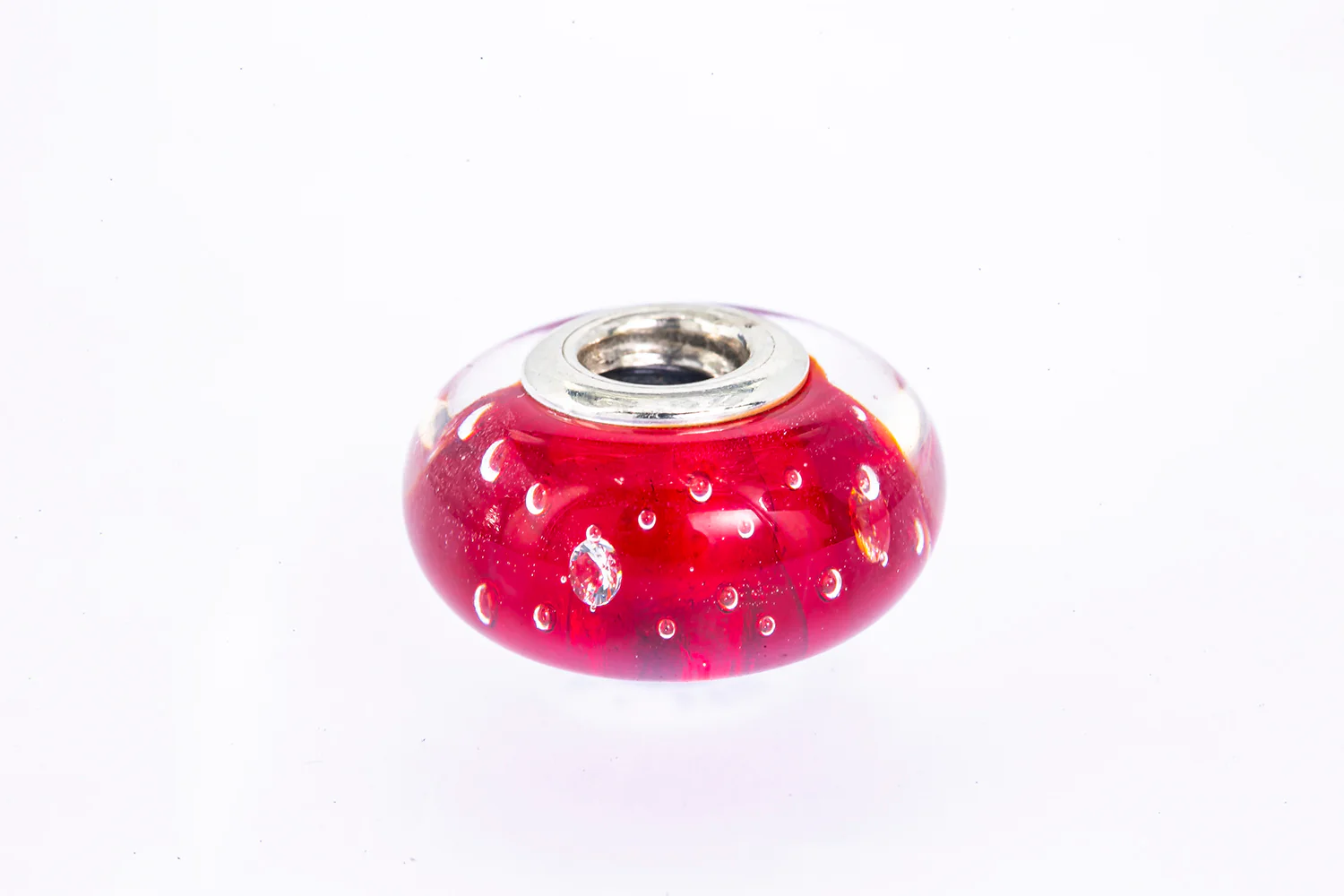 Pandora Red Fizzle Murano Glass Sterling Silver 925 Charm Bead - Image 2