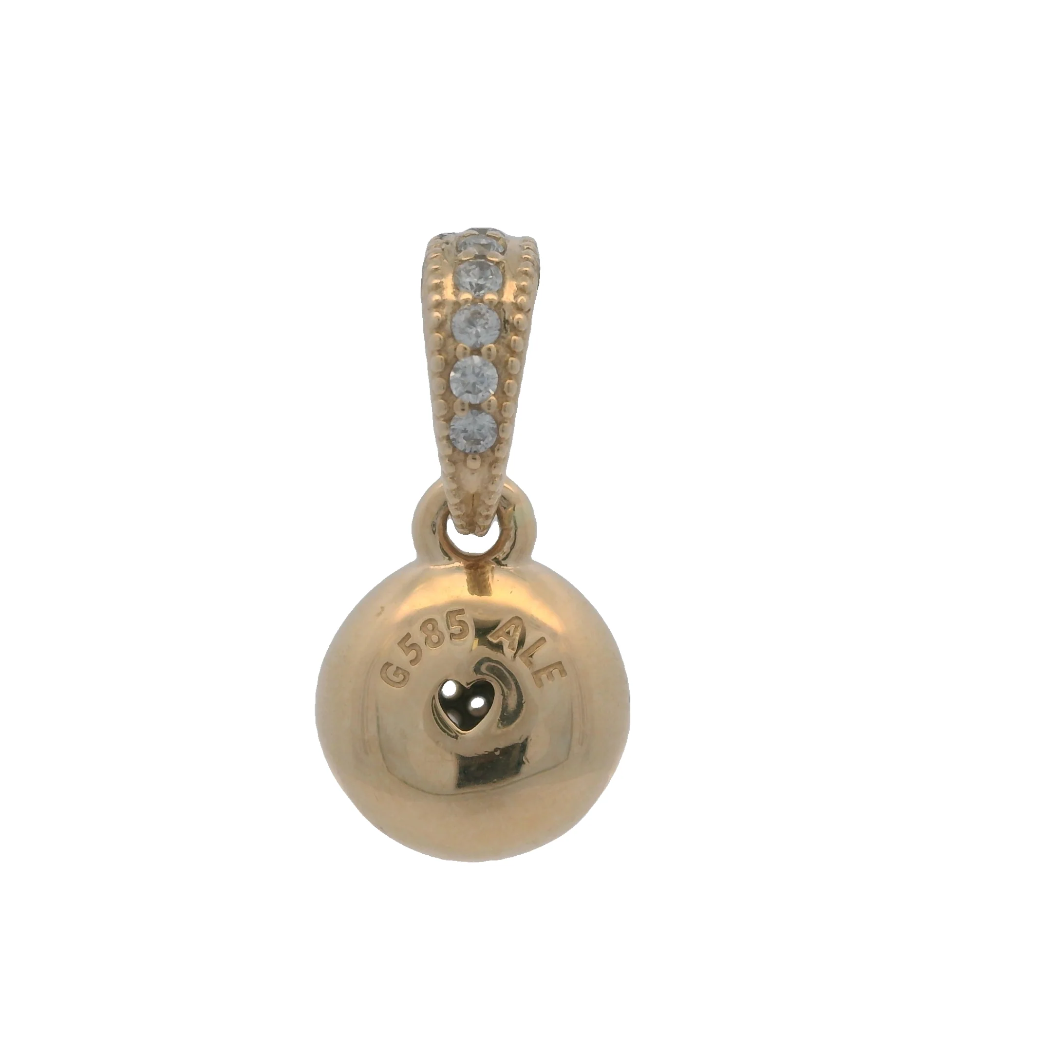 Pandora Retired 14kt Yellow Gold and CZ Cubic Zirconia Dazzling Droplet Dangle Charm - Image 4