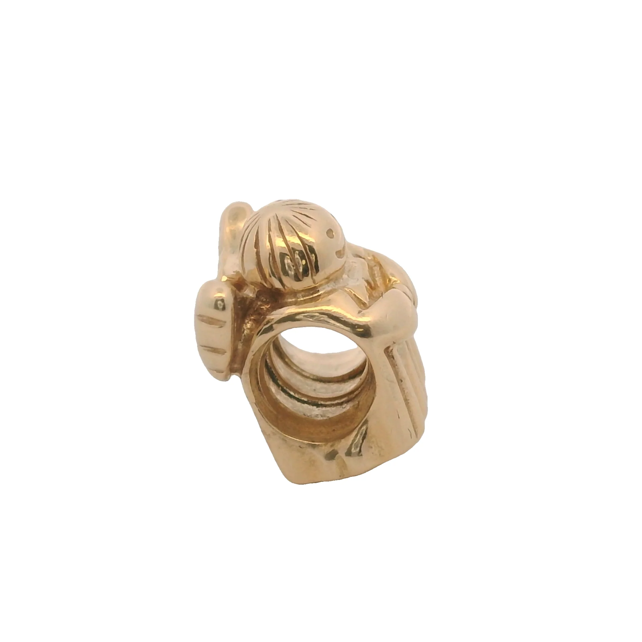 Pandora Retired Solid 14kt Yellow Gold Angel of Hope Bead Spacer Charm - Image 3