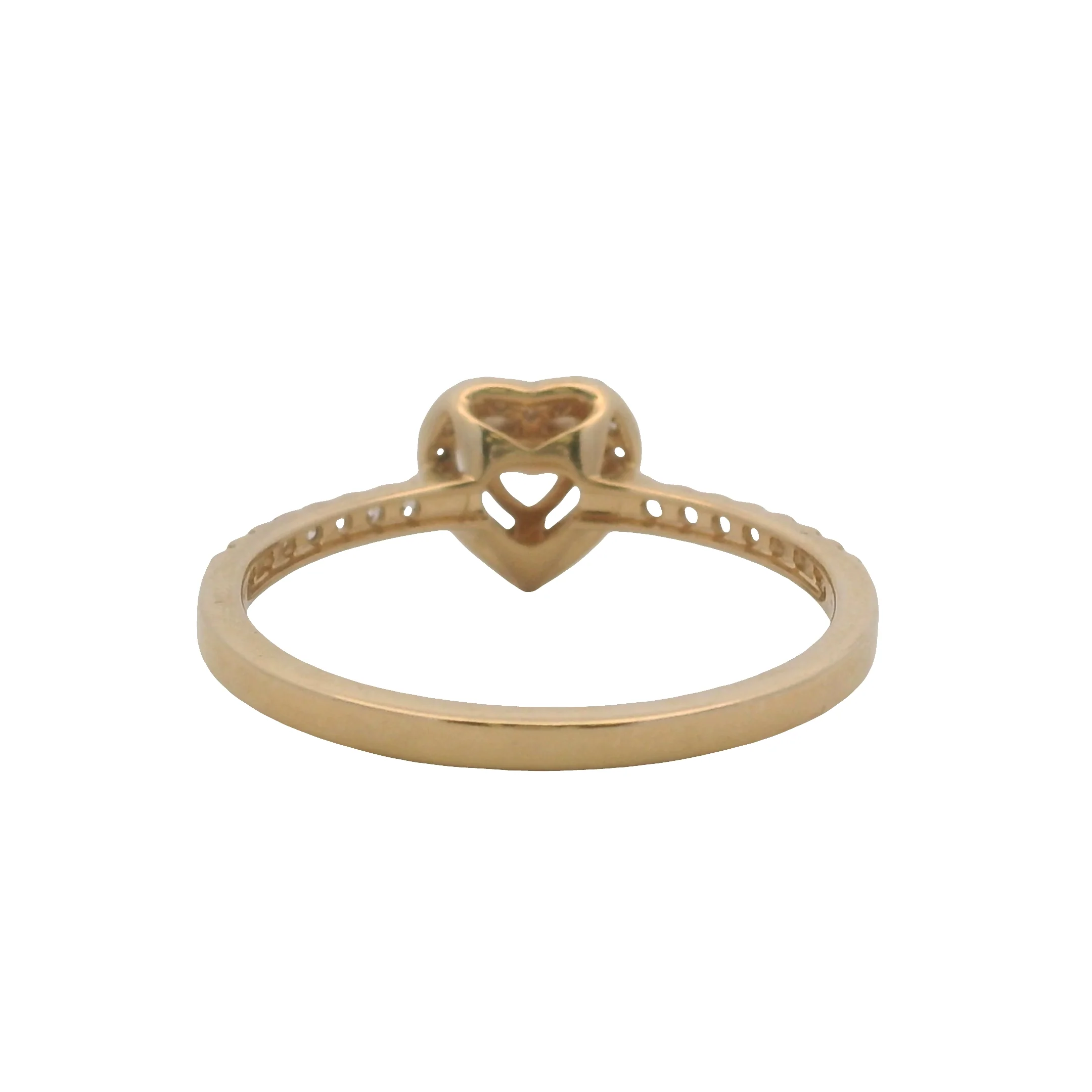 Pandora Solid 14kt Yellow Gold and Cubic Zirconia Elevated Heart Ring Size 9 - Image 5