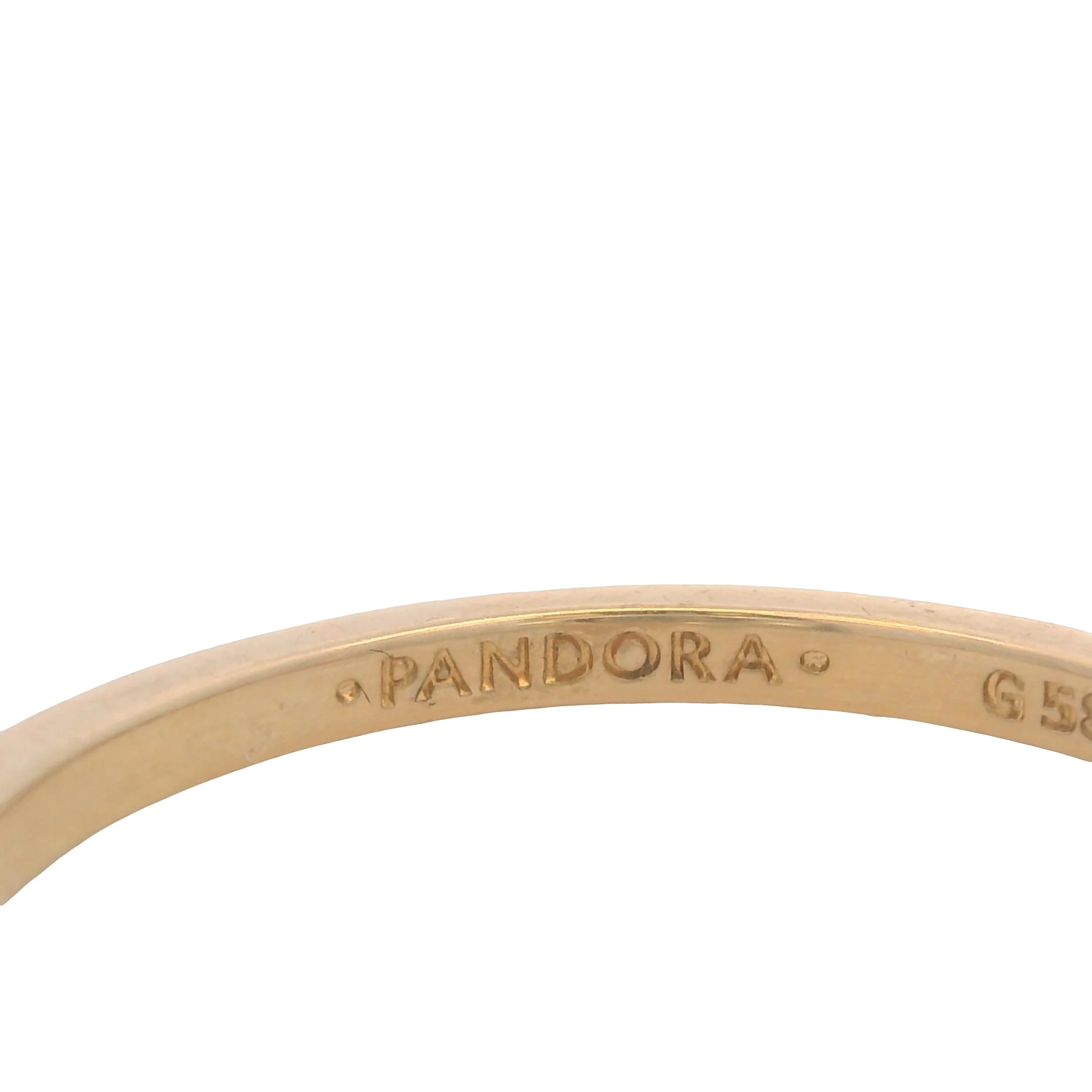Pandora Solid 14kt Yellow Gold and Cubic Zirconia Elevated Heart Ring Size 9 - Image 6
