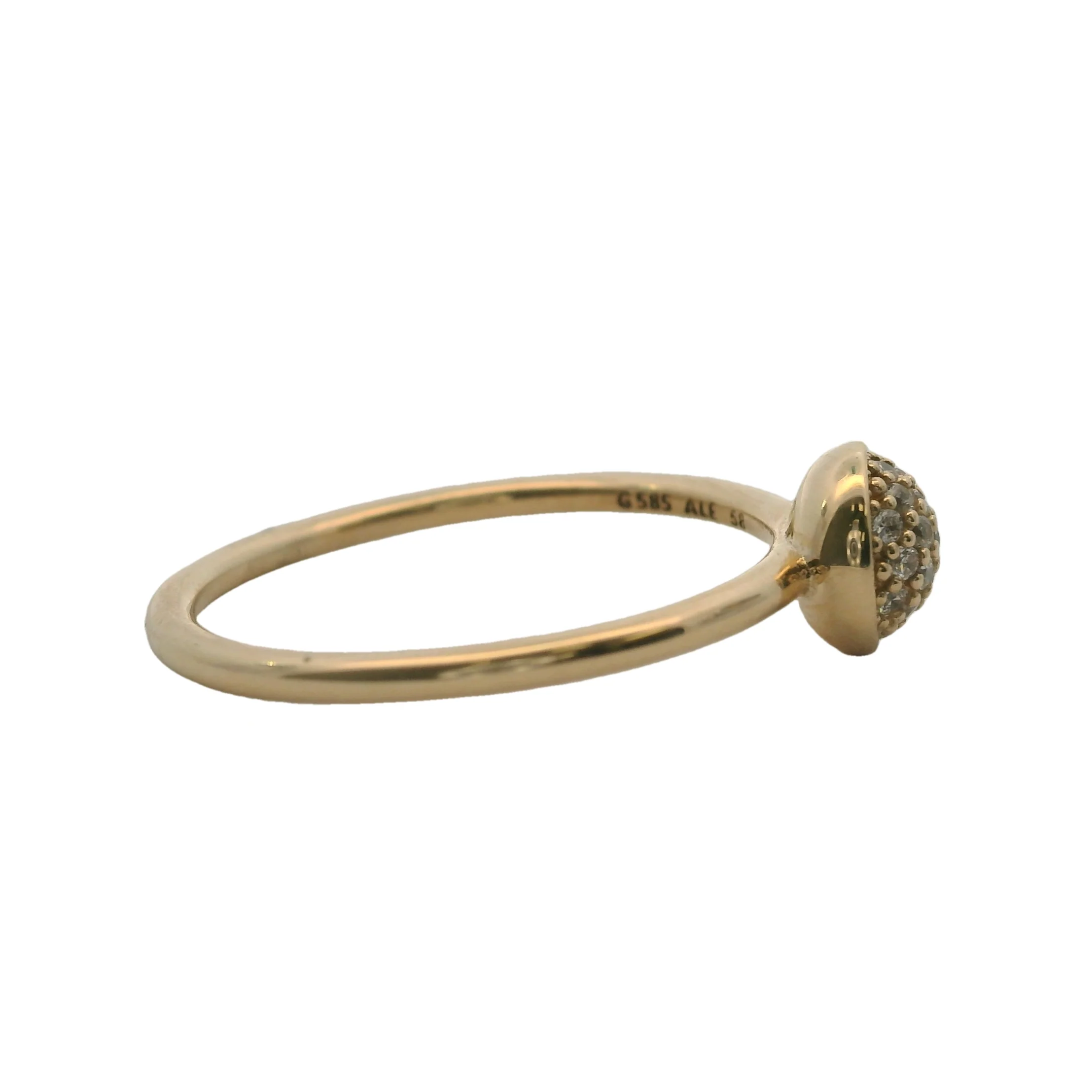 Pandora Solid 14kt Yellow Gold CZ Cubic Zirconia Cluster Ring Size 8.5 58 - Image 2