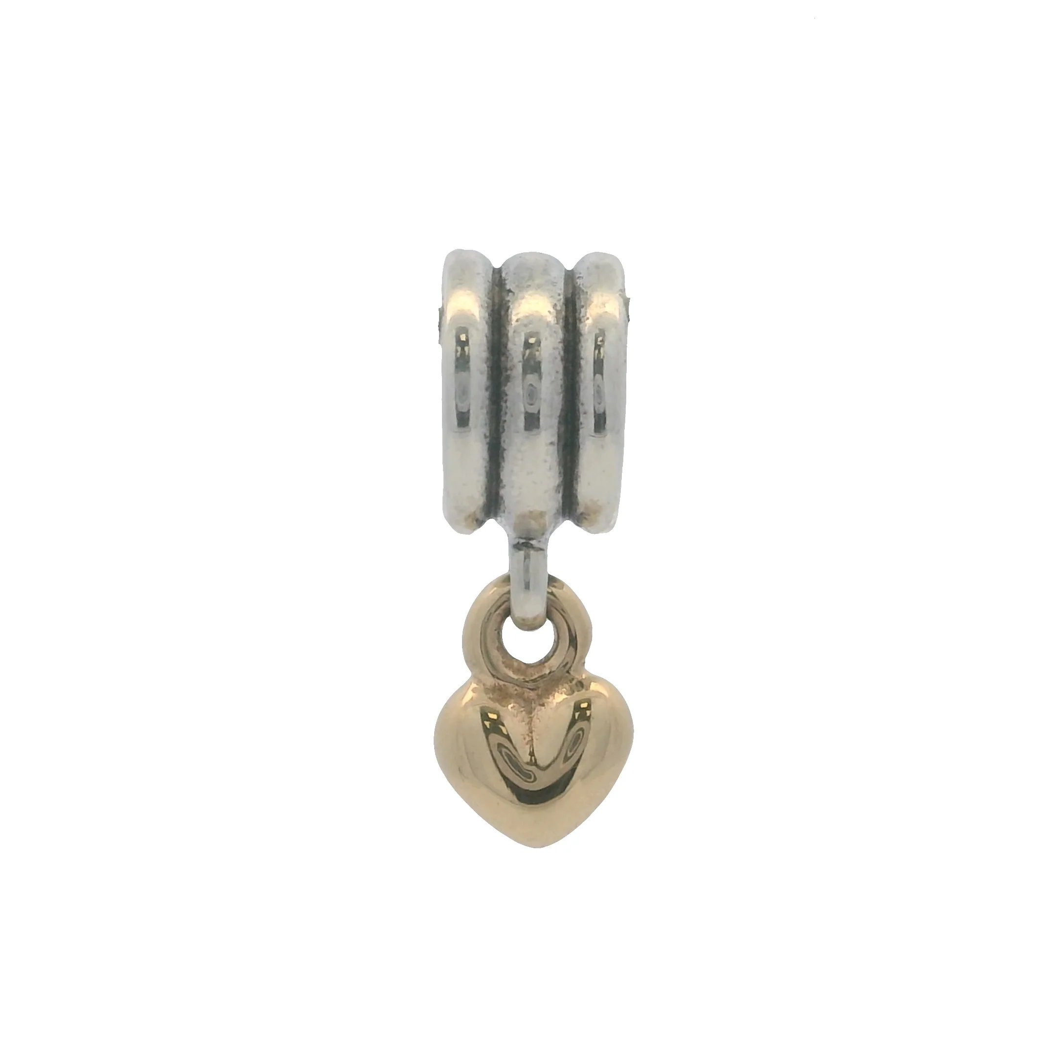 Pandora Solid 925 Sterling Silver and 14k Yellow Gold Dangle Slider Charm