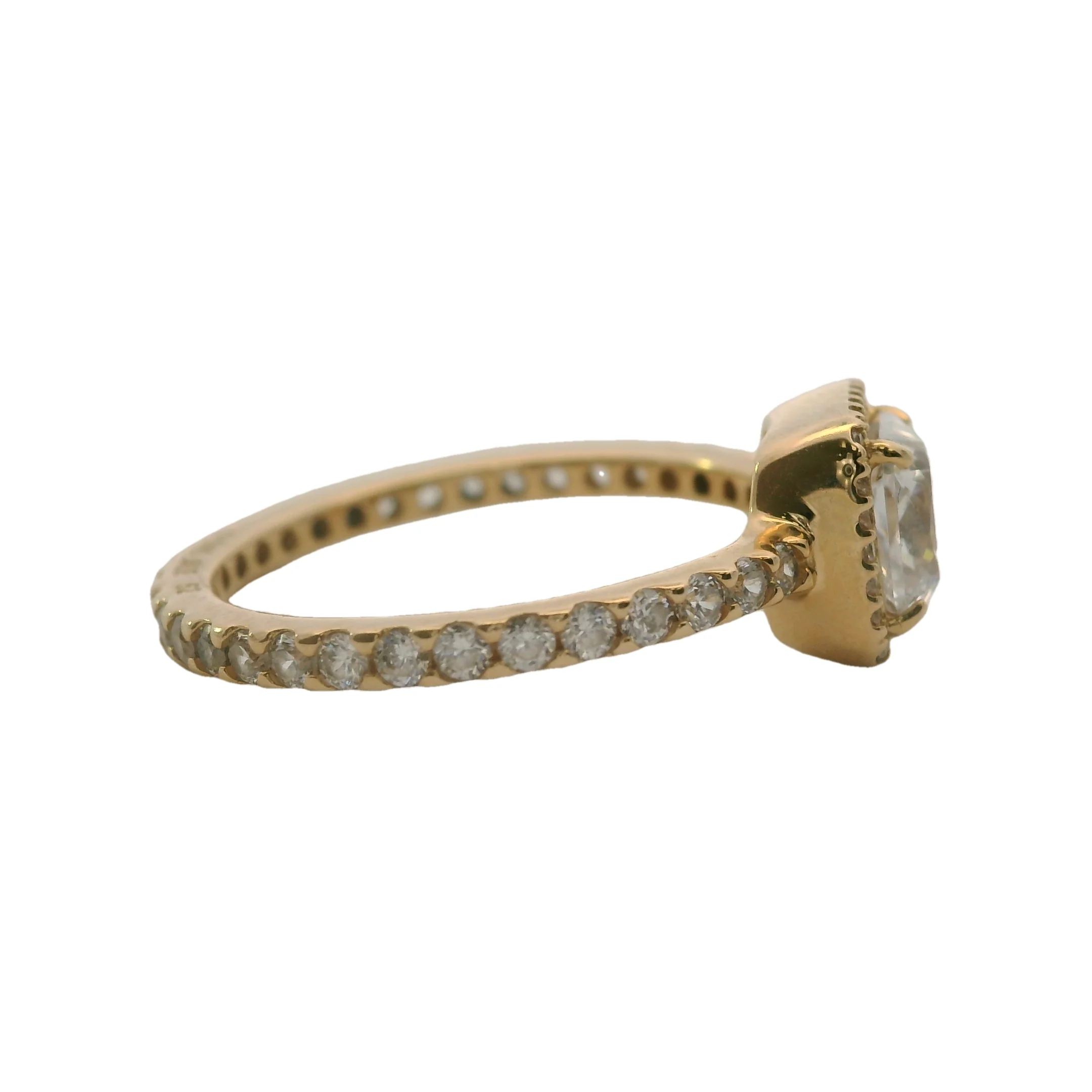 Pandora Square Sparkle Halo Ring In 14kt Yellow Gold and CZ Cubic Zirconia Size 6 52 - Image 3