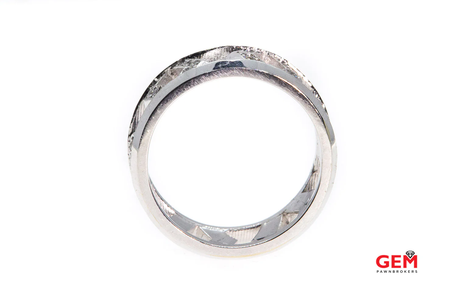 Petar Open Eternity Pave Diamond Band 18K 750 White Gold Ring Size 10 1/4 - Image 2