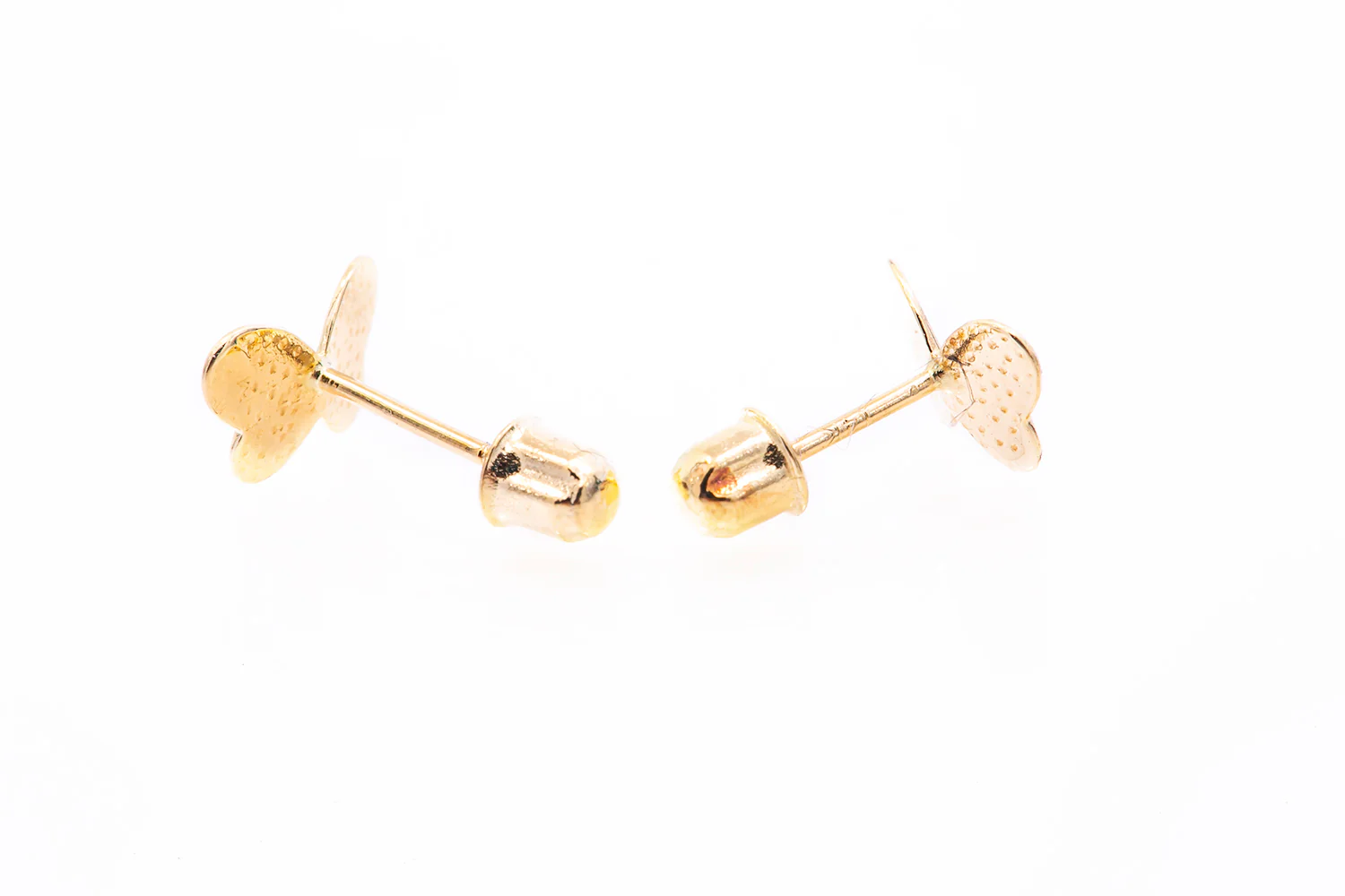 Petite Butterfly Kids Small 14k 585 Yellow God Stud Earrings - Image 3