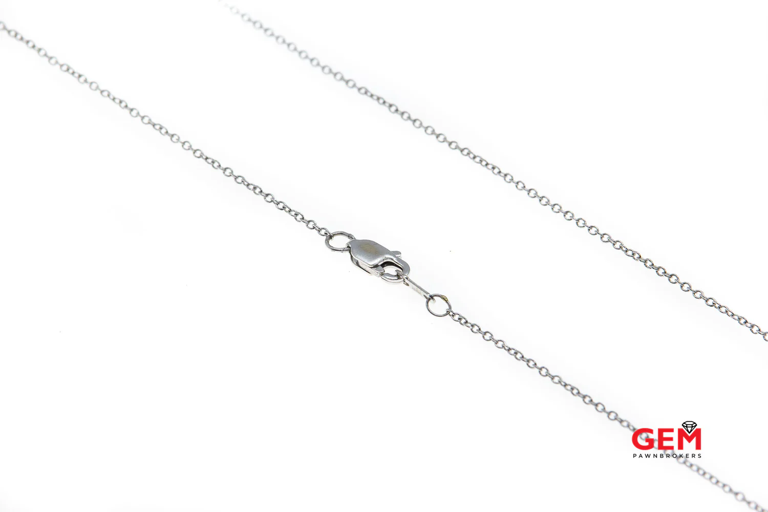 Pink Sapphire Pear & Diamond Pave Open Heart 14K 585 White Gold 16" Necklace - Image 3