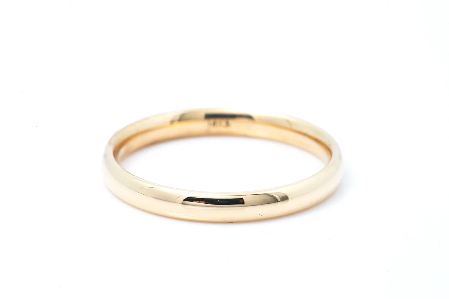 Plain Domed Stackable 14k 585 Yellow Gold Wedding Band Ring Size 6 1/2 - Image 2