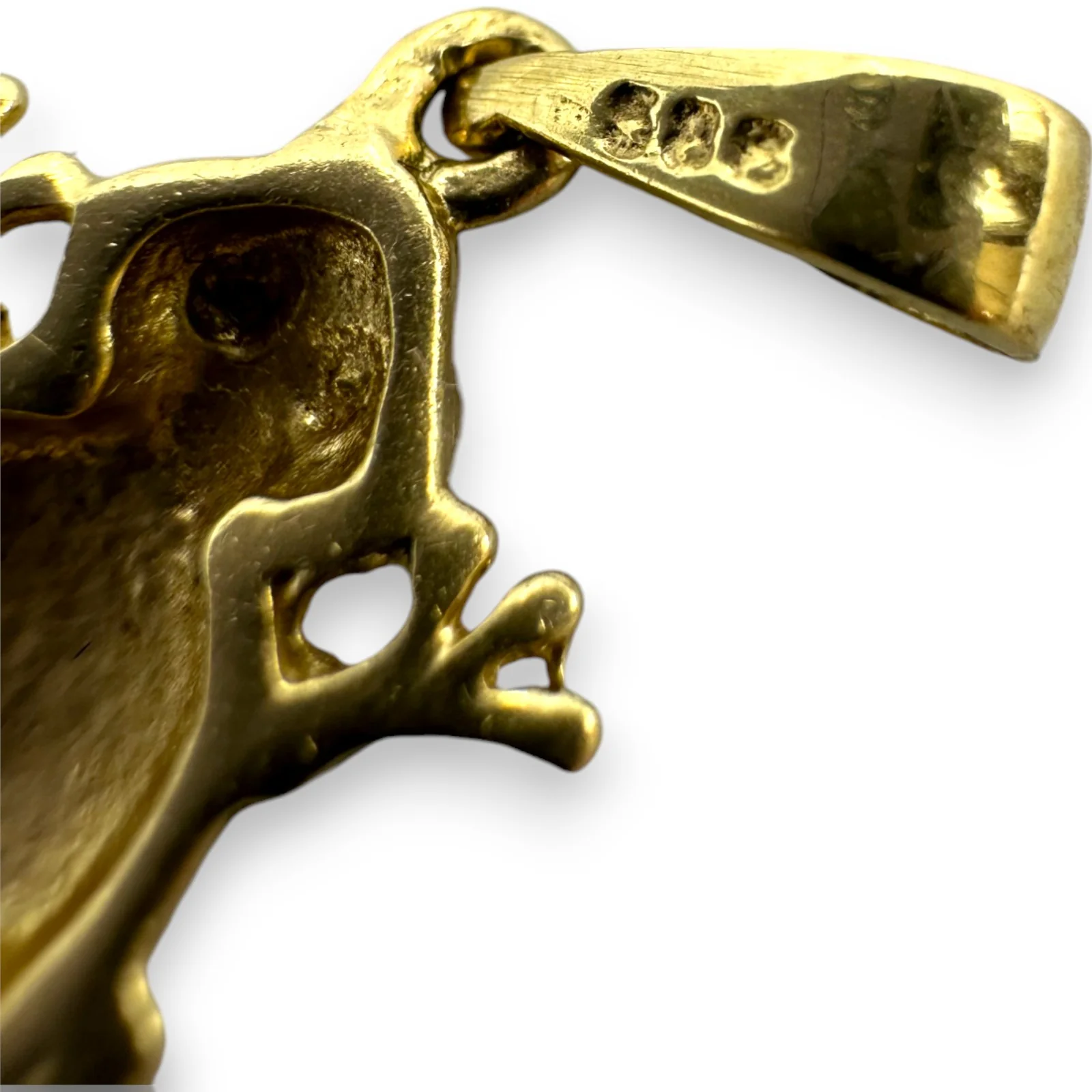 Popular Jewelry 14kt Yellow Gold 585 CZ Cubic Zirconia and Green Enamel Frog Charm Pendant - Image 5