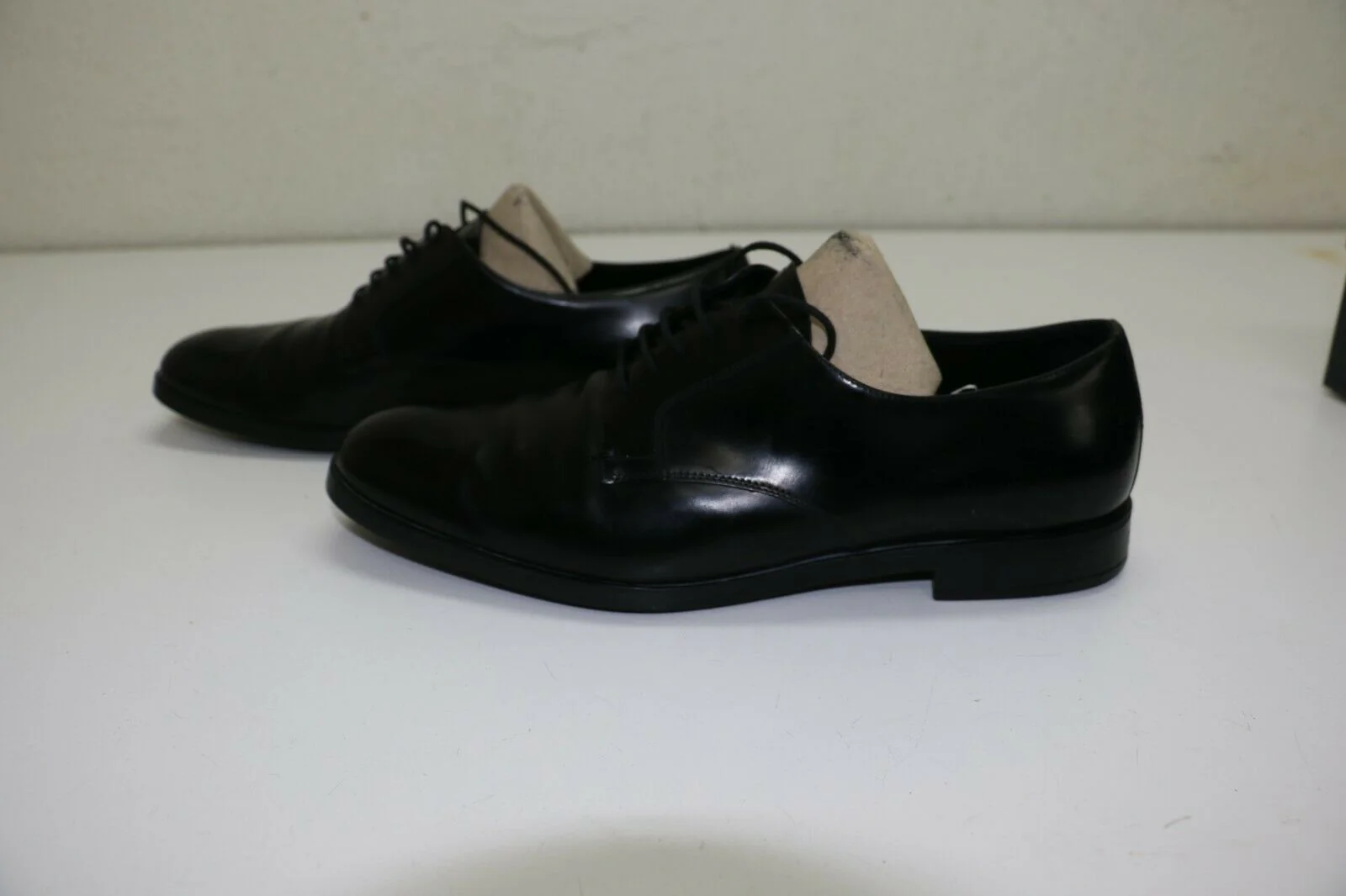 Prada DNC100 Luxury Derby Business Leather Shoes Black US 9 - Image 3