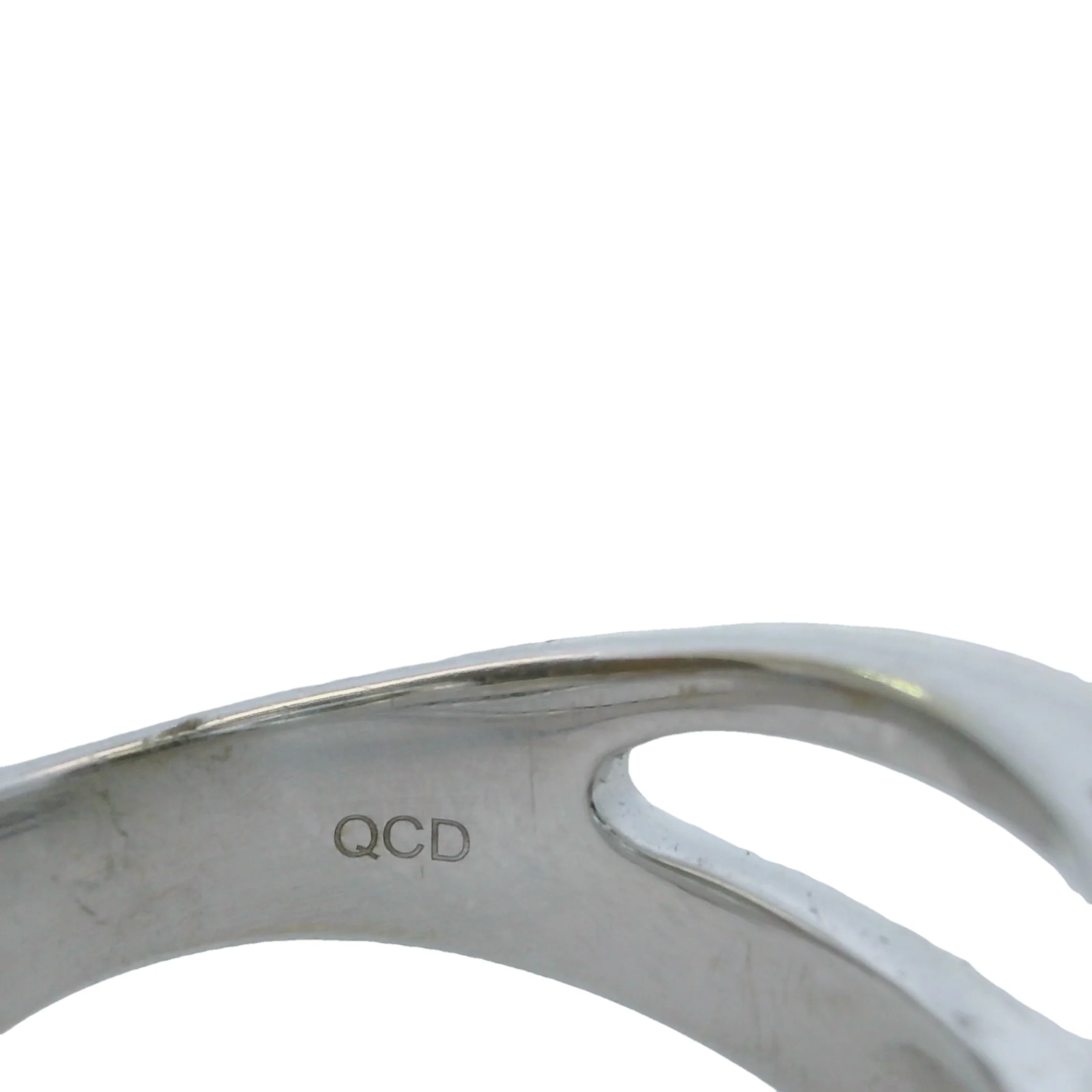 QCD 14kt White Gold and Diamond Crossover Cluster Ring Size 7 - Image 5