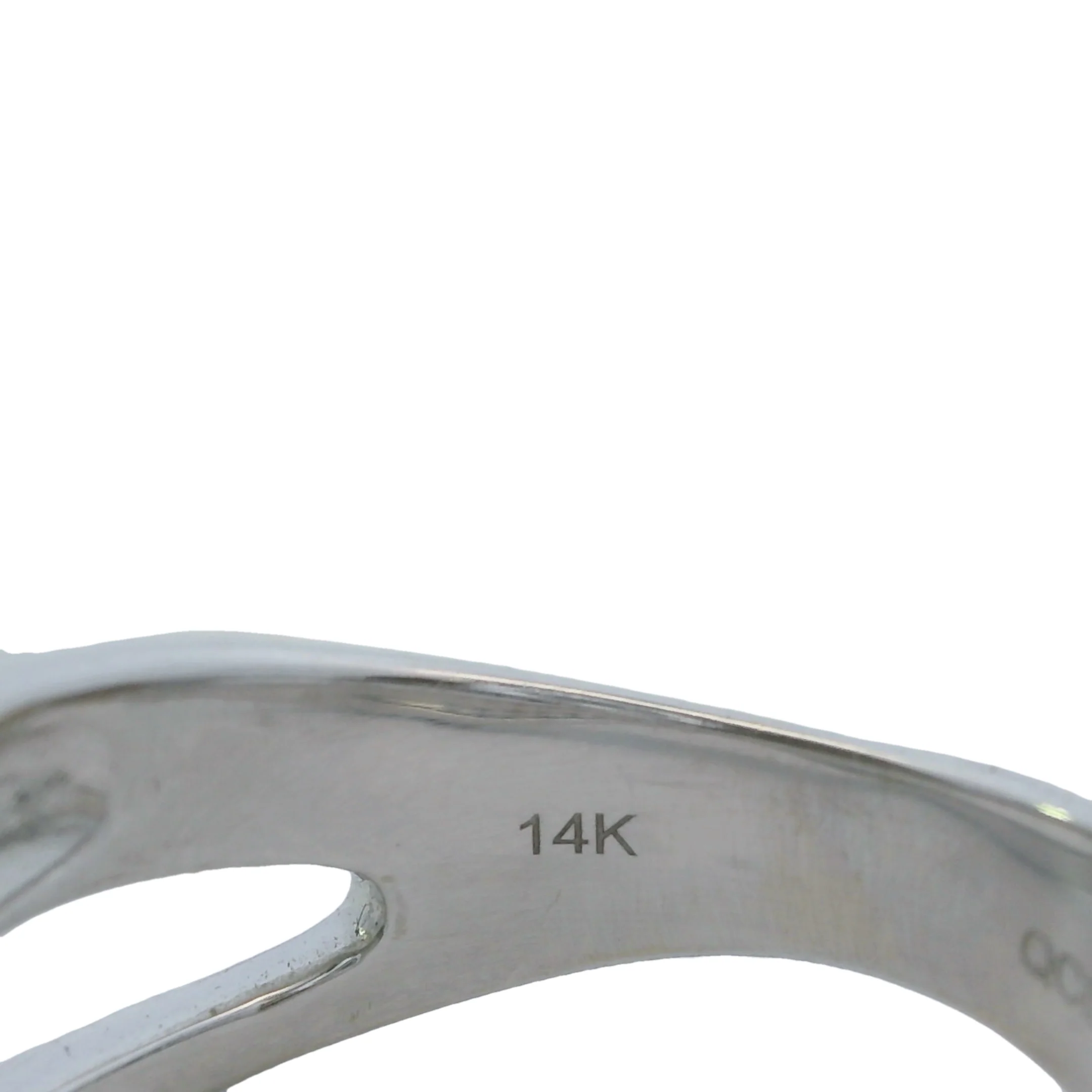 QCD 14kt White Gold and Diamond Crossover Cluster Ring Size 7 - Image 6