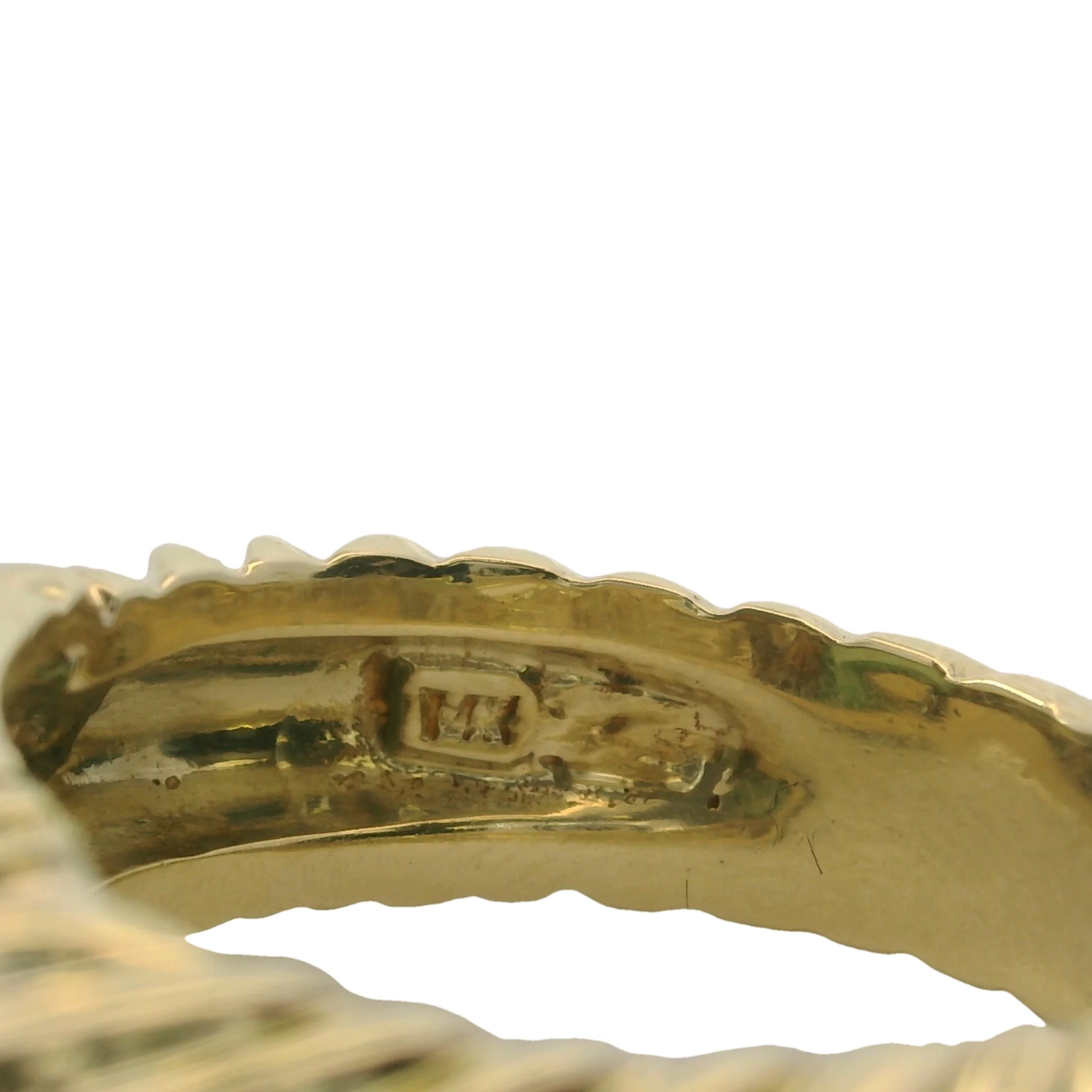 Rare Vintage David Yurman 14kt Yellow Gold and Sugarloaf Peridot Thick Cable Solitaire Ring Size 6.5 - Image 6