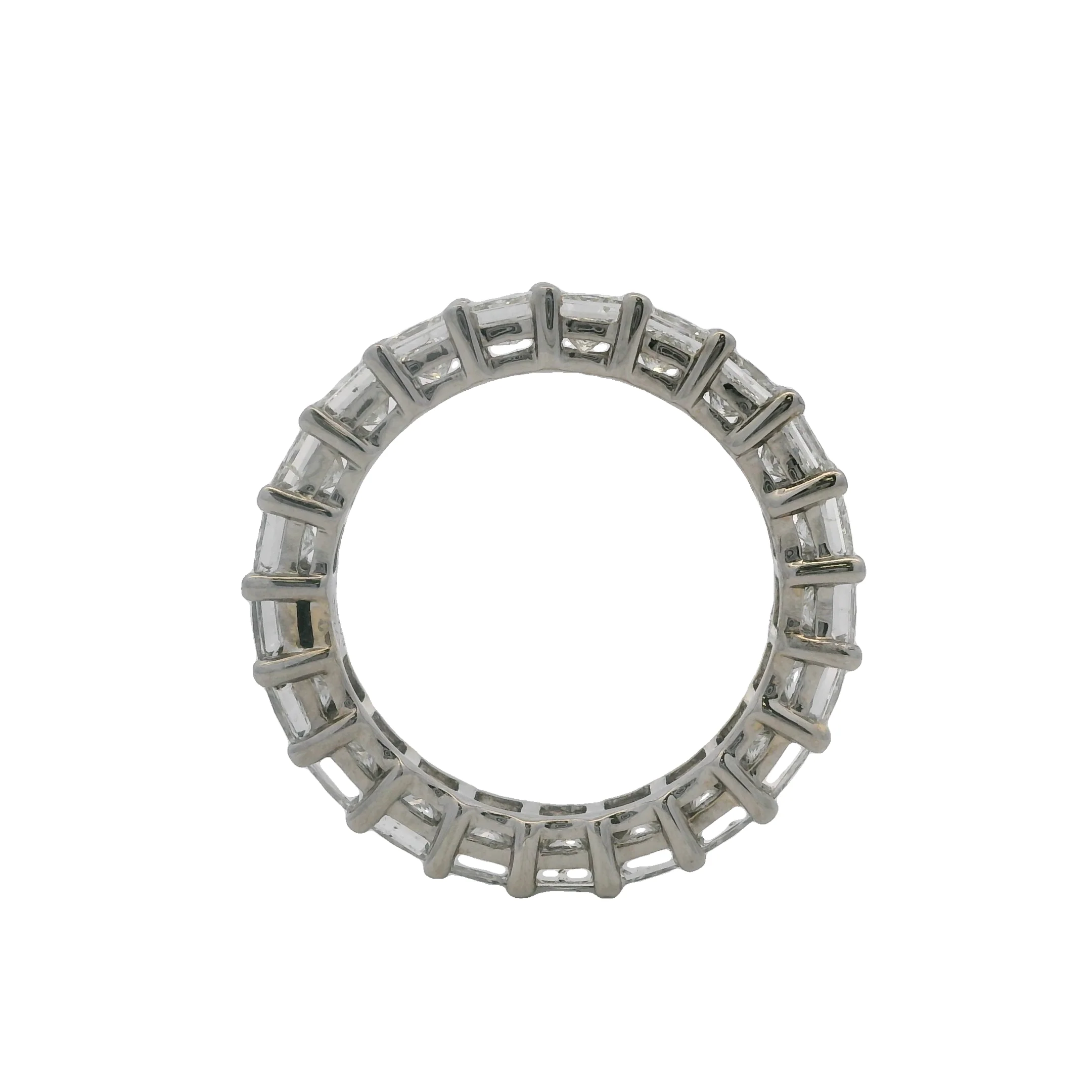Rayalty Jewelry Solid 18kt White Gold and 3.99ctw Princess Cut Diamond 4.11mm Eternity Band Ring Size 6.75 - Image 5