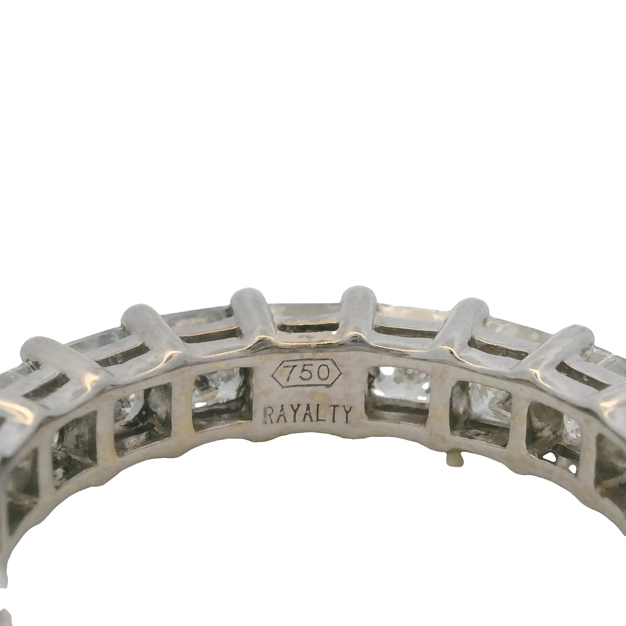 Rayalty Jewelry Solid 18kt White Gold and 3.99ctw Princess Cut Diamond 4.11mm Eternity Band Ring Size 6.75 - Image 6