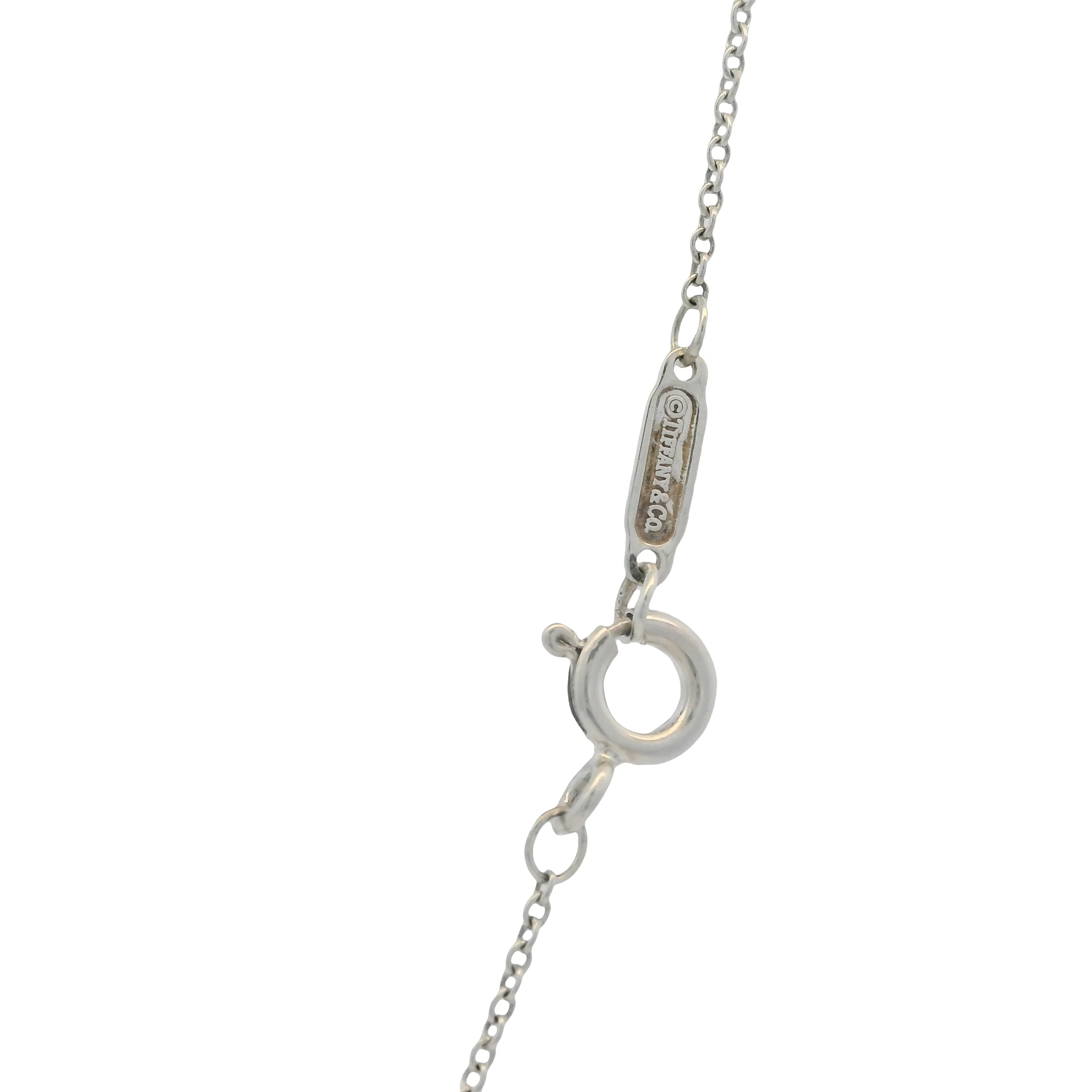 Retired Authentic Tiffany & Co Solid 925 Sterling Silver Mini Peace Sign 16.5" Necklace - Image 5