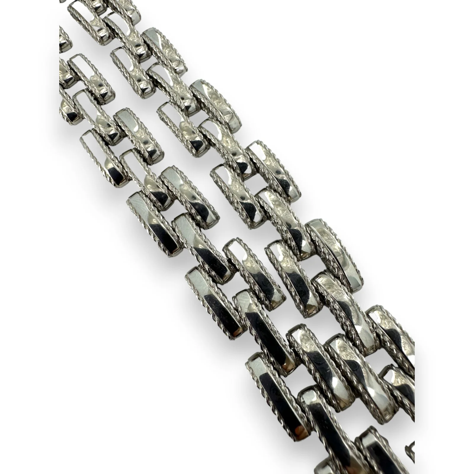 ROBERTO COIN Solid 18k White Gold Luxury Chain Link Collar Necklace Diamonds Signature Ruby Made in Italy - Image 6