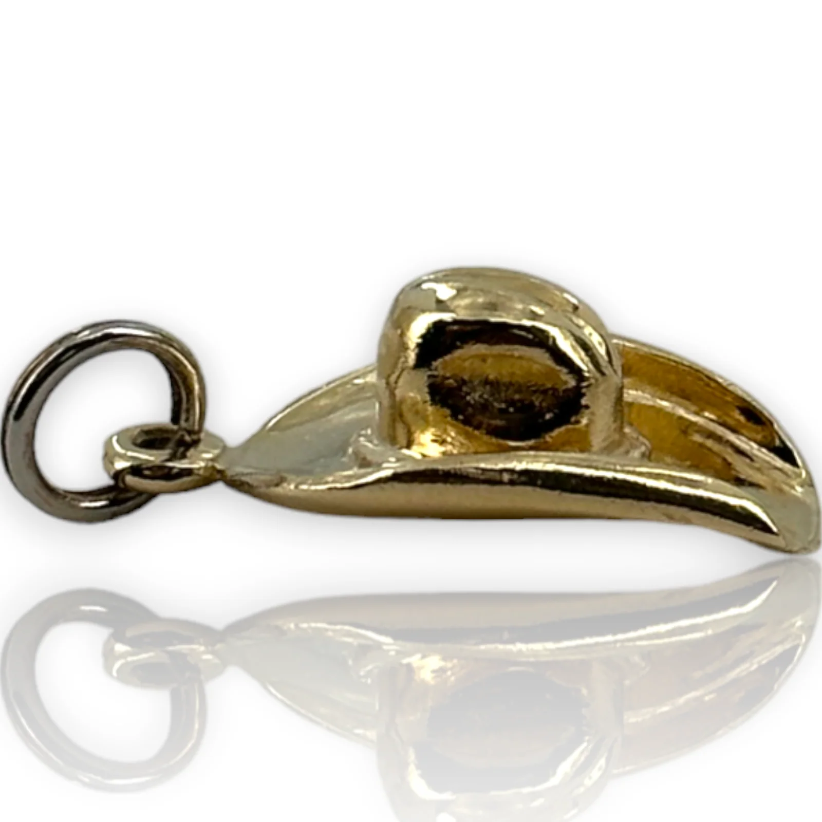 Rodeo Old West Cowboy Hat 10KT 417 Yellow Gold Charm Pendant - Image 3