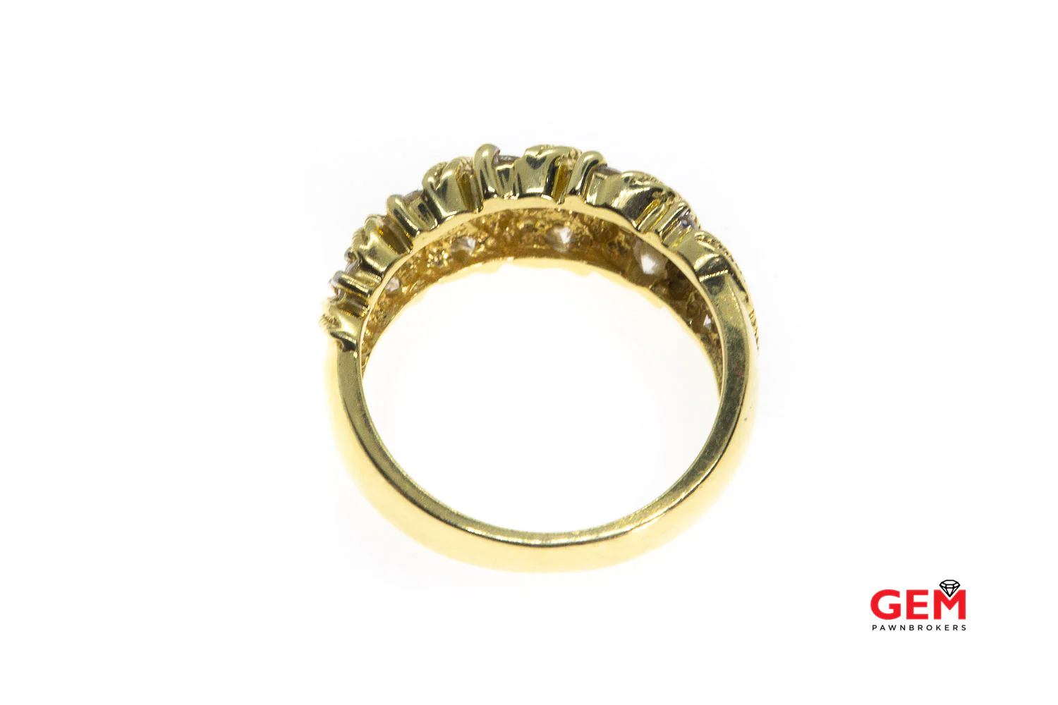 Rope Style Twisted Diamond Milgrain Band 18K 750 Yellow Gold Ring Size 7 - Image 5