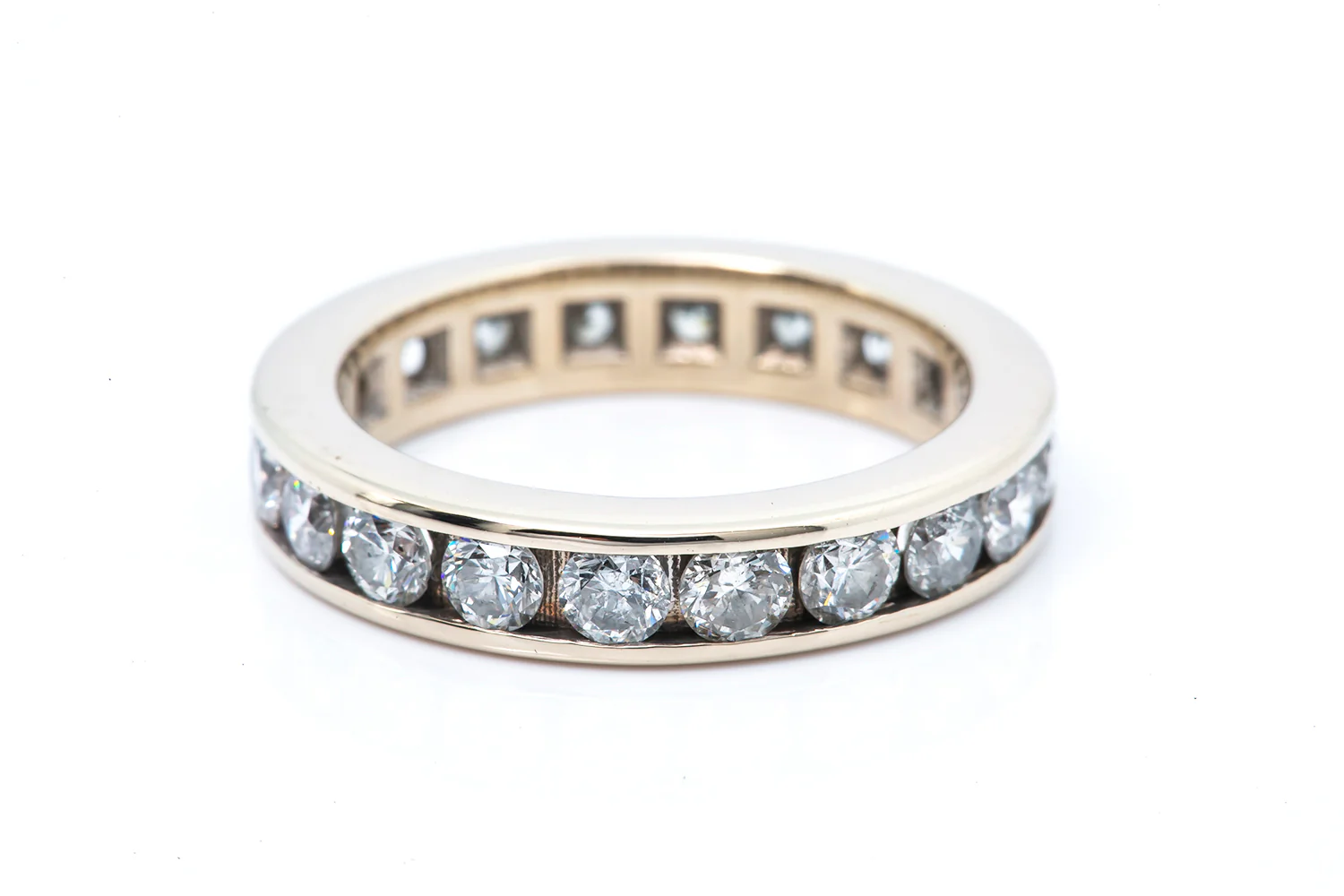 Round Brilliant Channel Set Diamond Eternity Band Ring 14k 585 White Gold Size 6 - Image 2