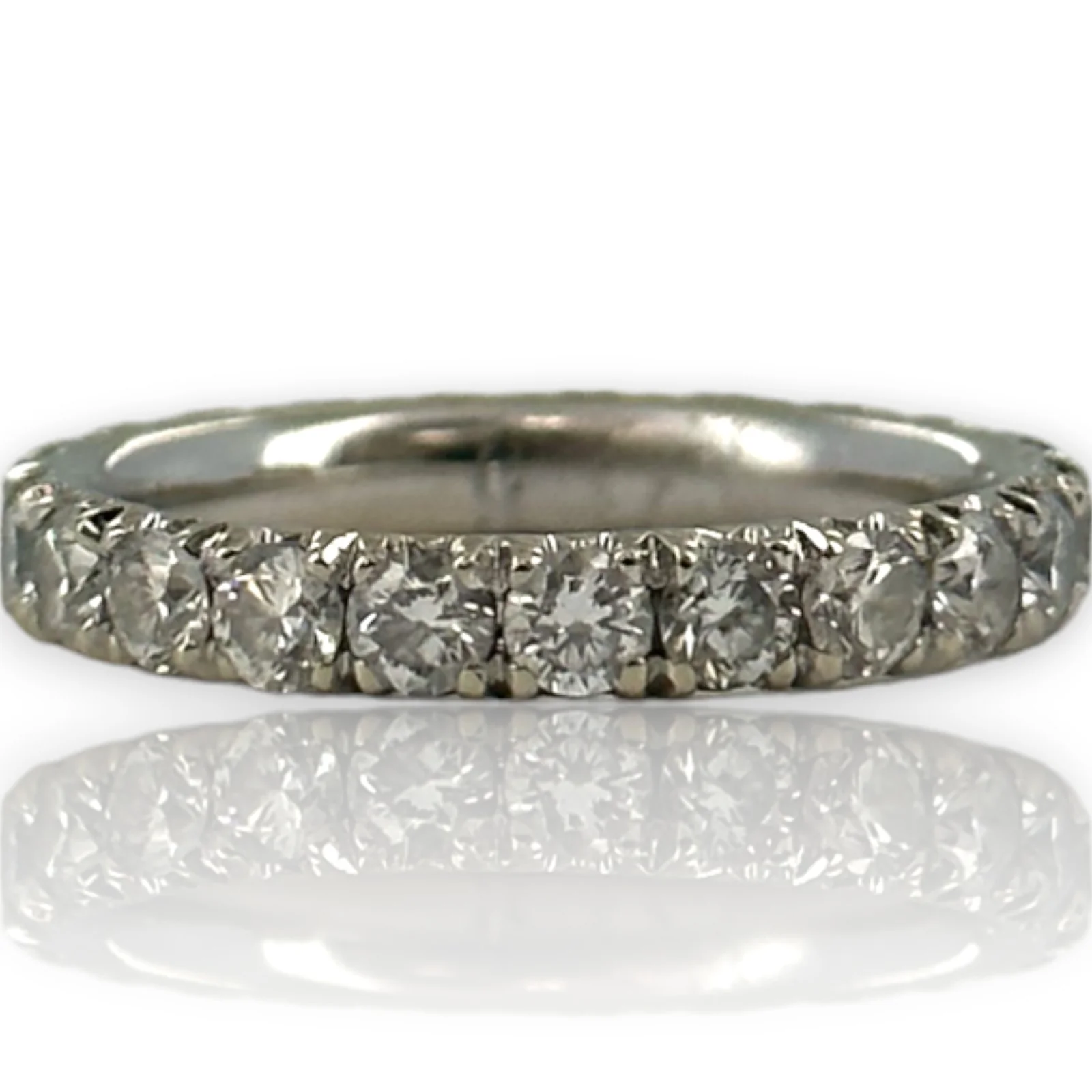 Round Brilliant Diamond 3mm Eternity Band Size 7 14kt Solid White Gold 1.92ctw Ring - Image 2