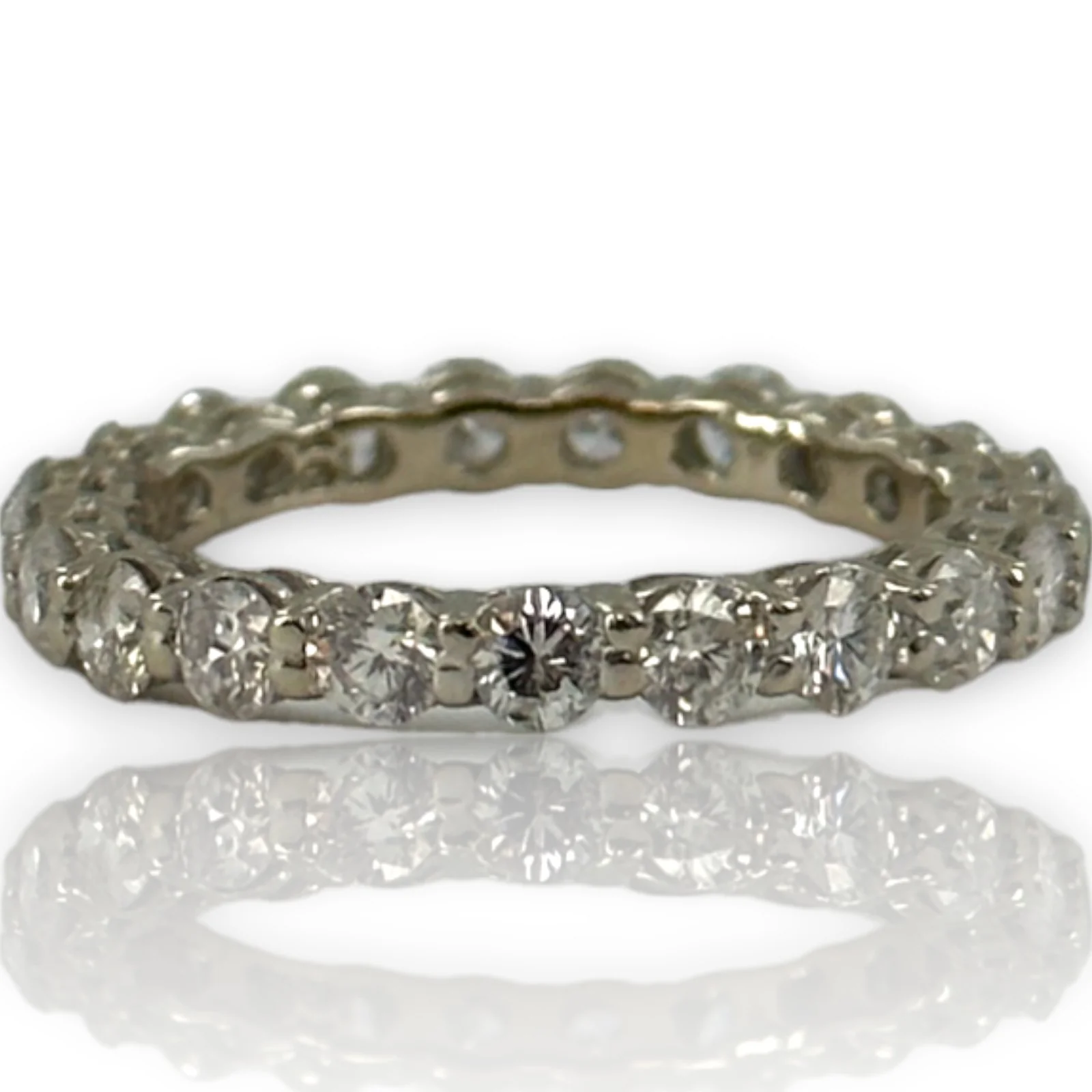 Round Brilliant Diamond Eternity 3mm Band Size 7 14kt Solid White Gold 1.89ctw Ring - Image 3