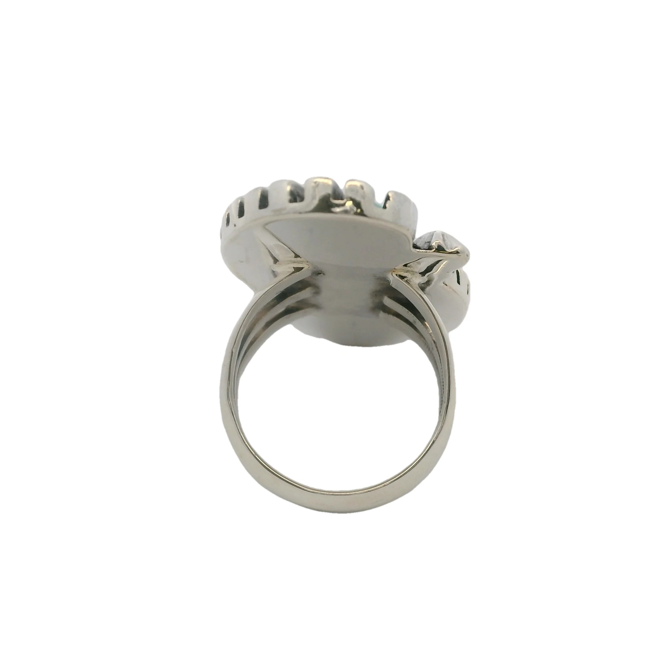 Running Bear 925 Sterling Silver and Turquoise Native American Ring Made in New Mexico - Image 4
