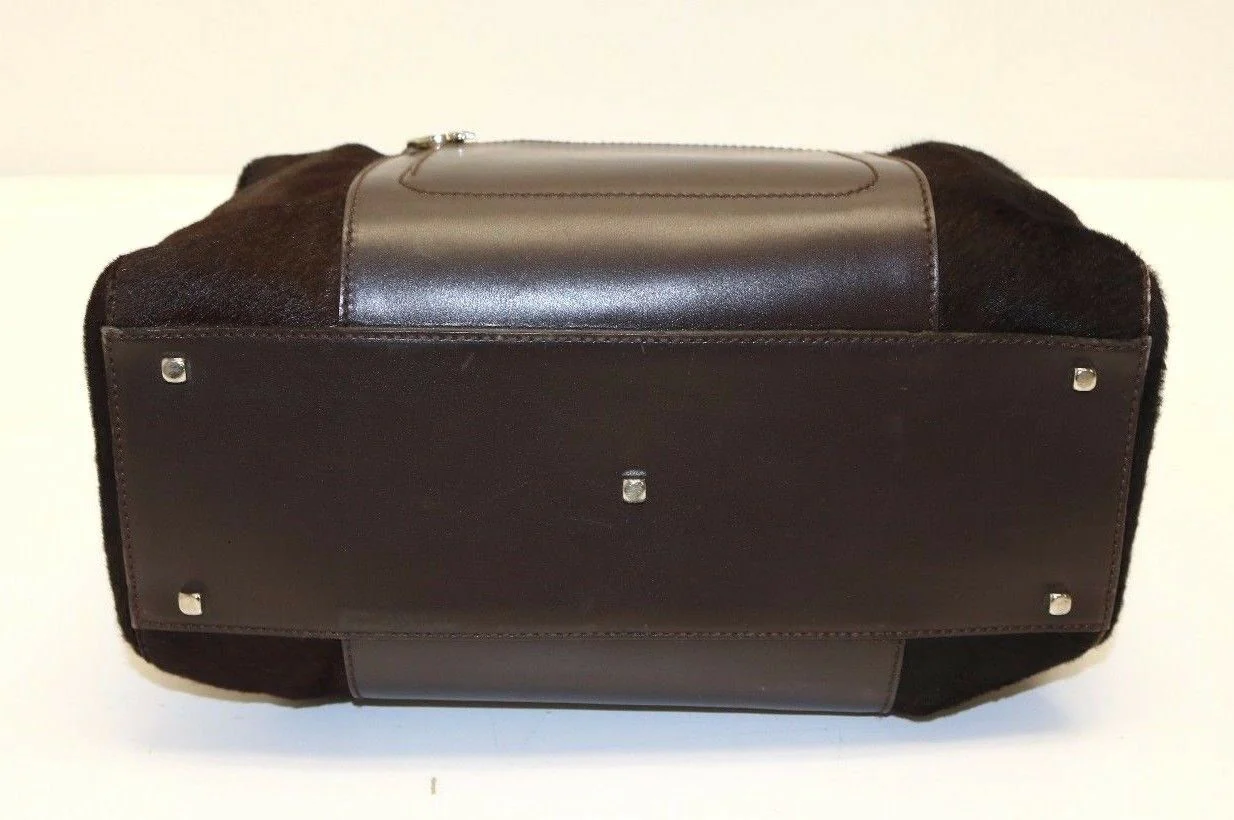 Salvatore Ferragamo AX-21 2834 Brown Pony Hair Boston Handbag - Image 7
