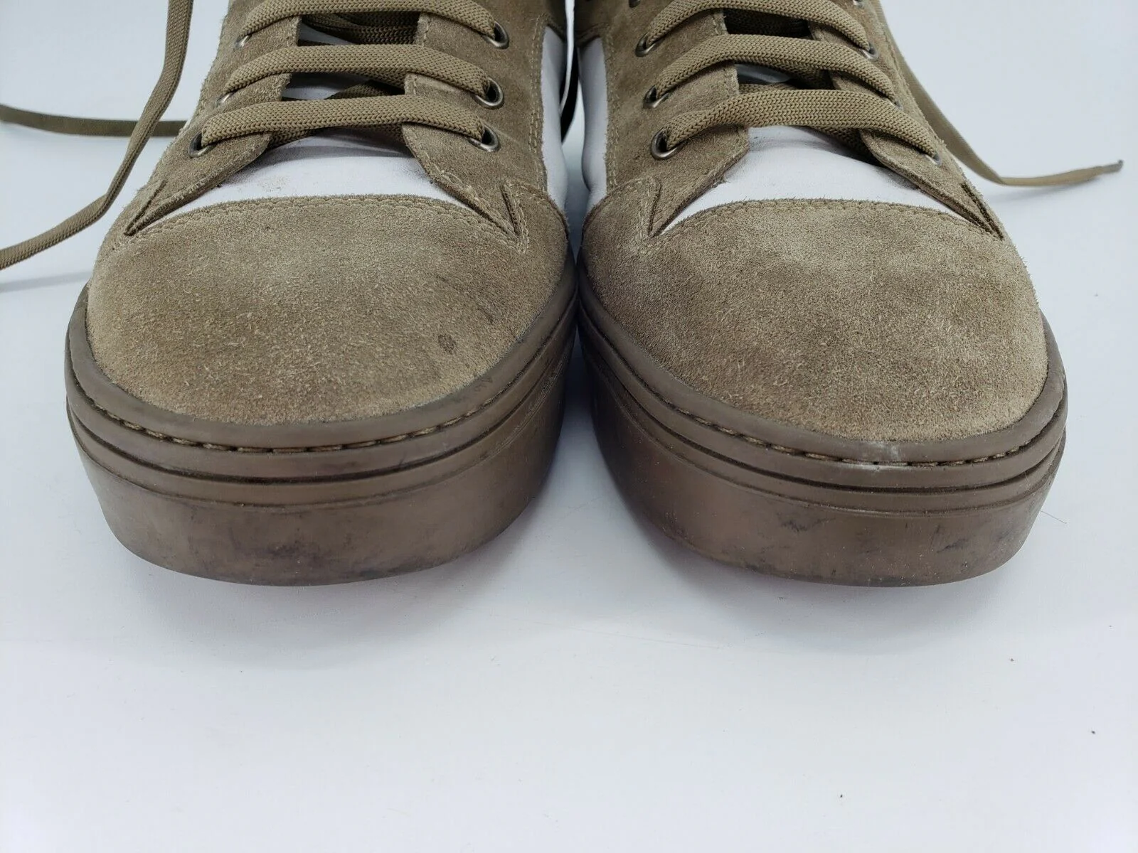 Salvatore Ferragamo High Top Sneakers Tan Suede/White Womens Size 9.5 - Image 2