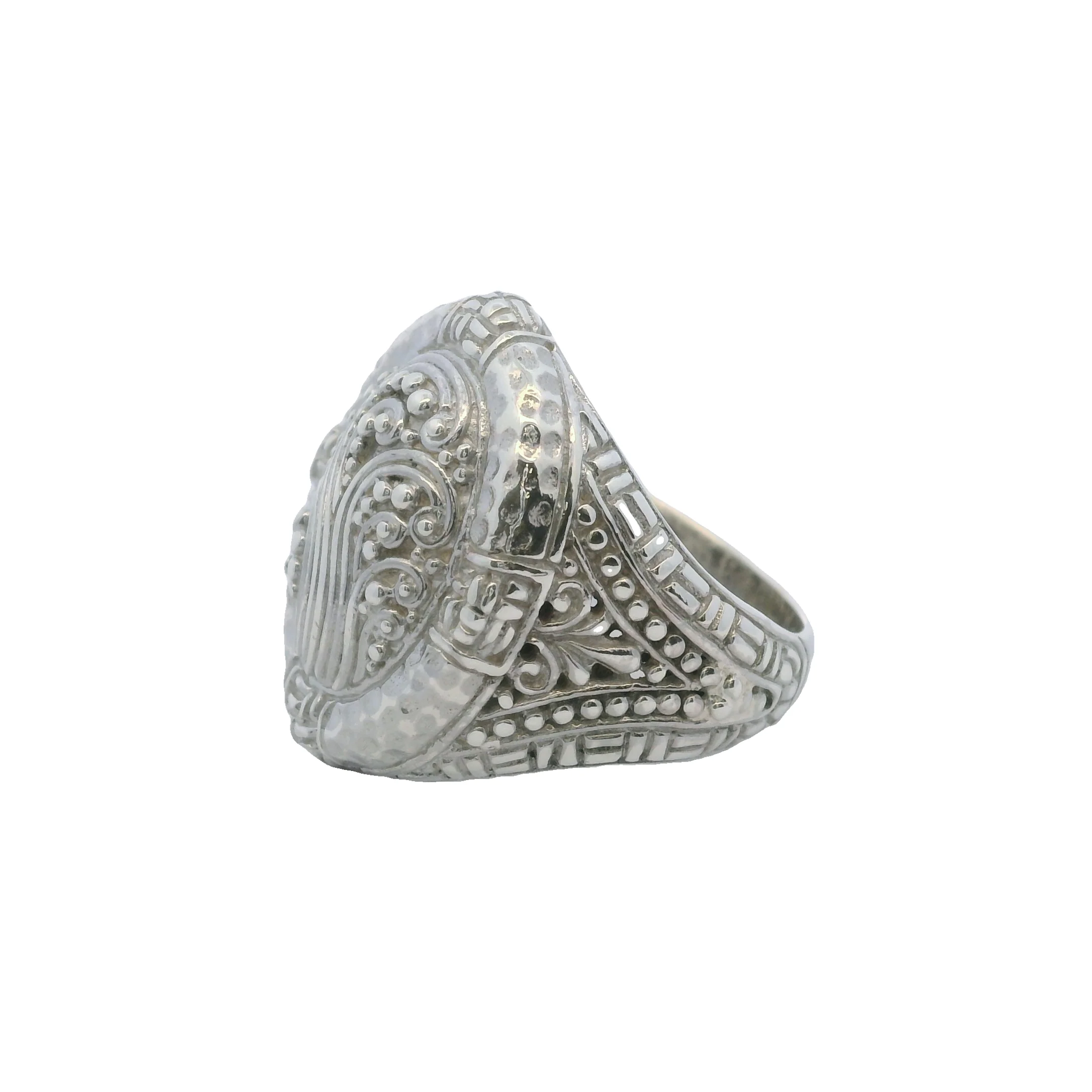Sarda 925 Sterling Silver Swirl Pattern Oval Framed Ring Size 7 - Image 2