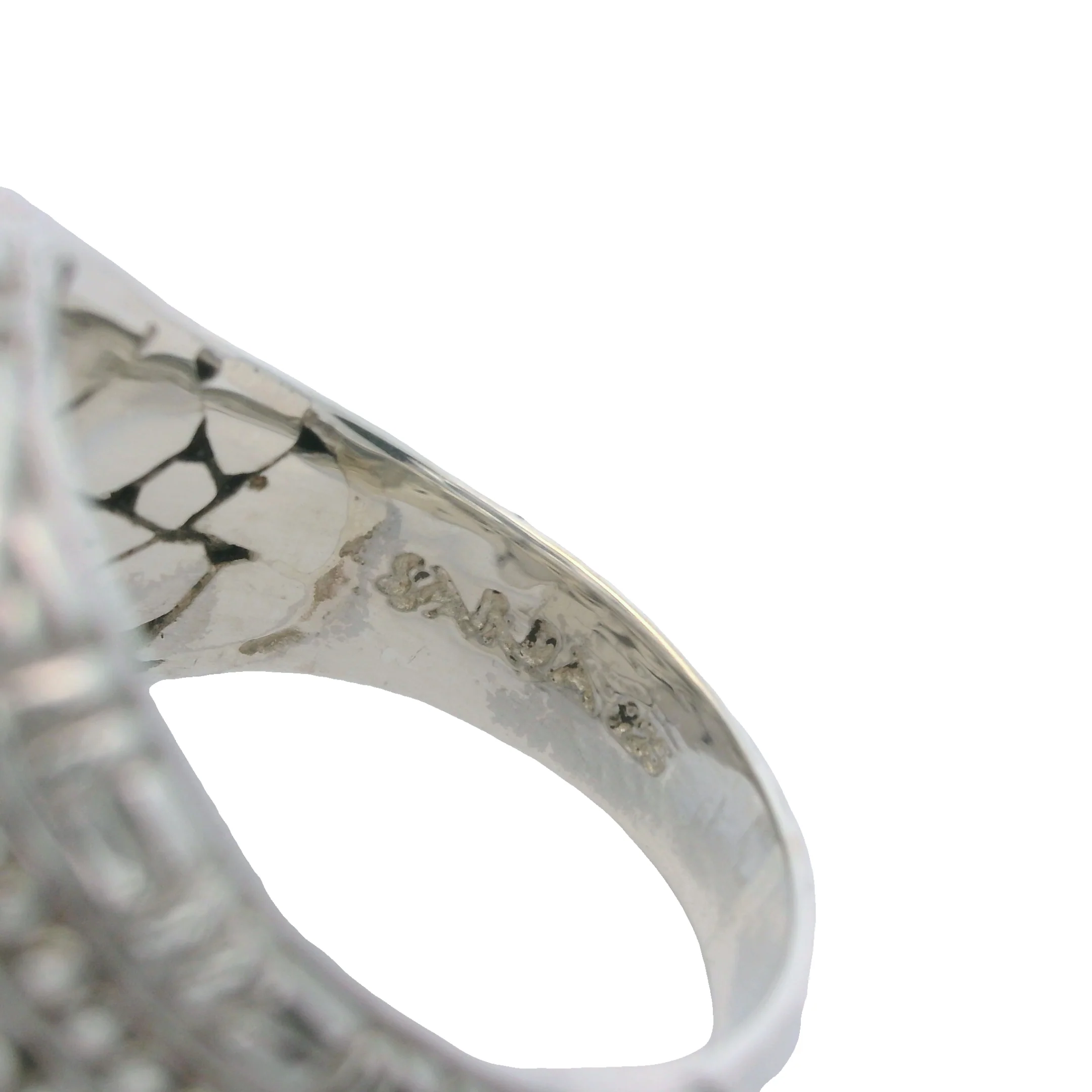 Sarda 925 Sterling Silver Swirl Pattern Oval Framed Ring Size 7 - Image 8