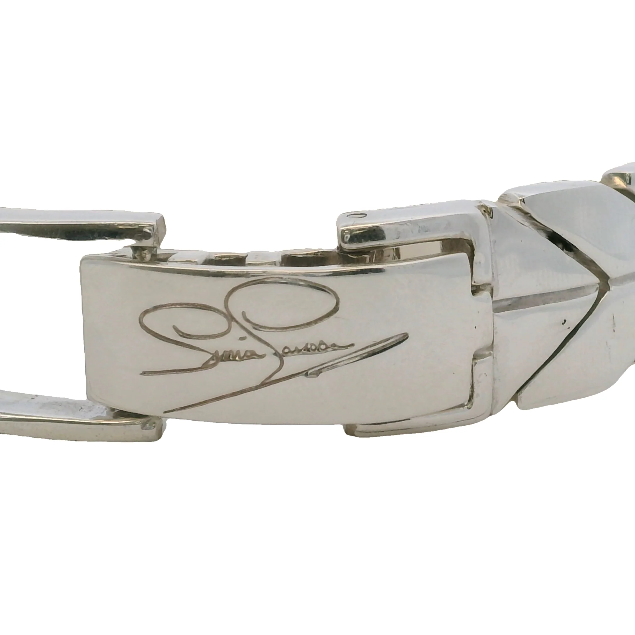 Sima P 925 Sterling Silver Large Herringbone Pattern Chain Heavy 72g 7" Bracelet - Image 5