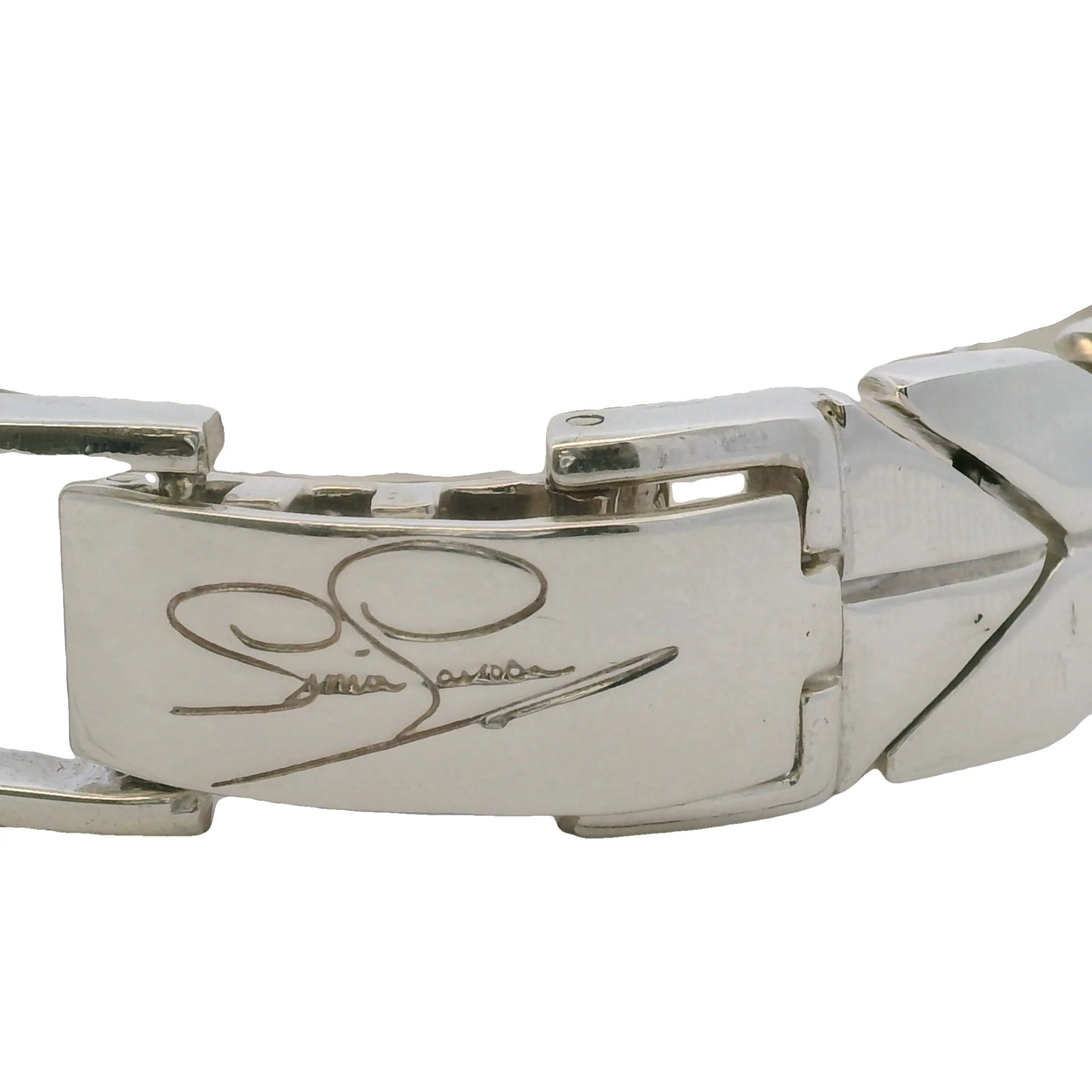 Sima P 925 Sterling Silver Large Herringbone Pattern Chain Heavy 72g 7" Bracelet - Image 6
