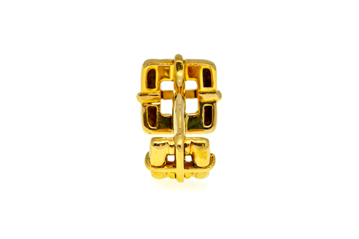 Single Tiffany & Co Biscayne Cuff Link 18K 750 Yellow Gold Cufflink - Image 4