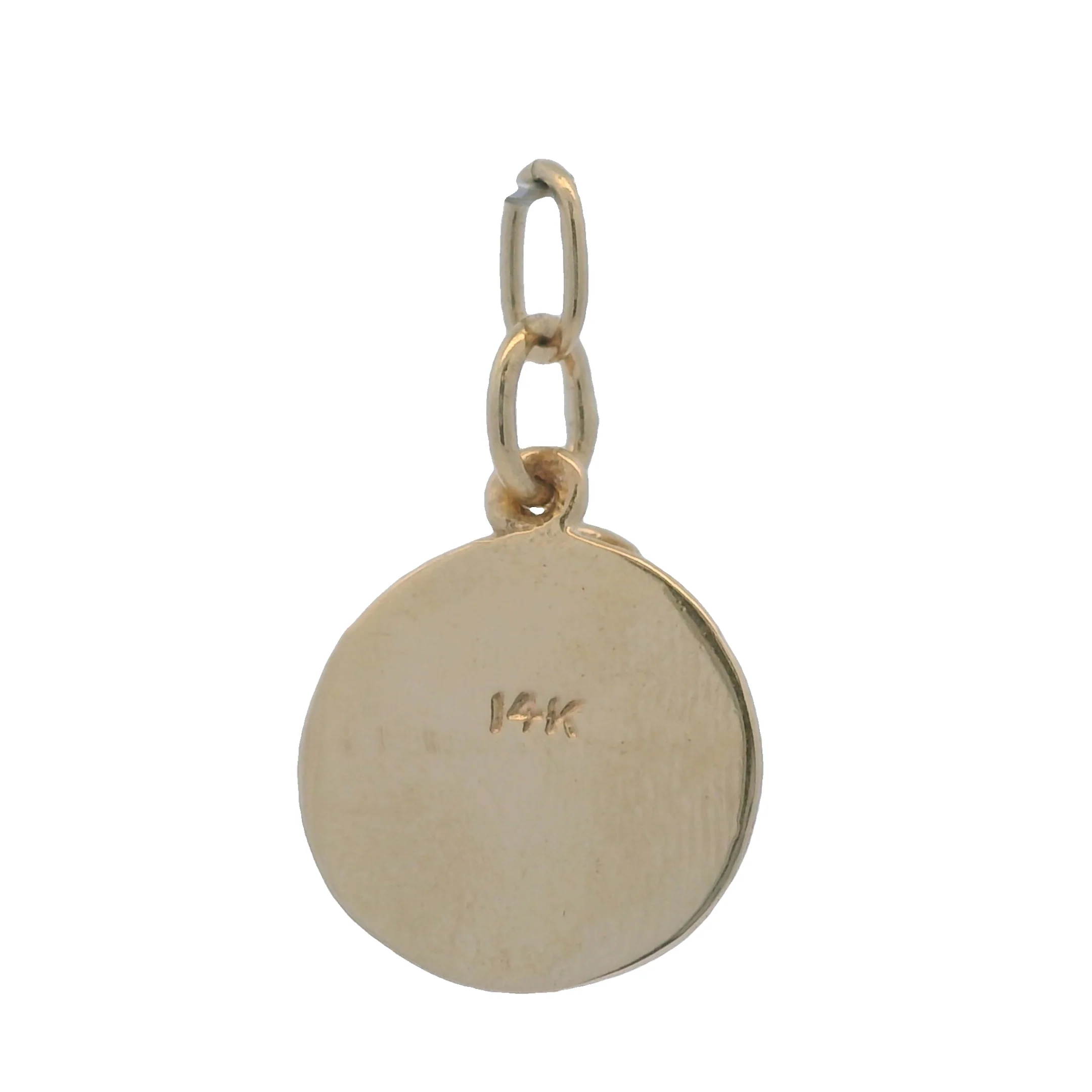 Small Vintage 14kt Yellow Gold and White Enamel Openable Birthday Cake and Candle Charm - Image 3