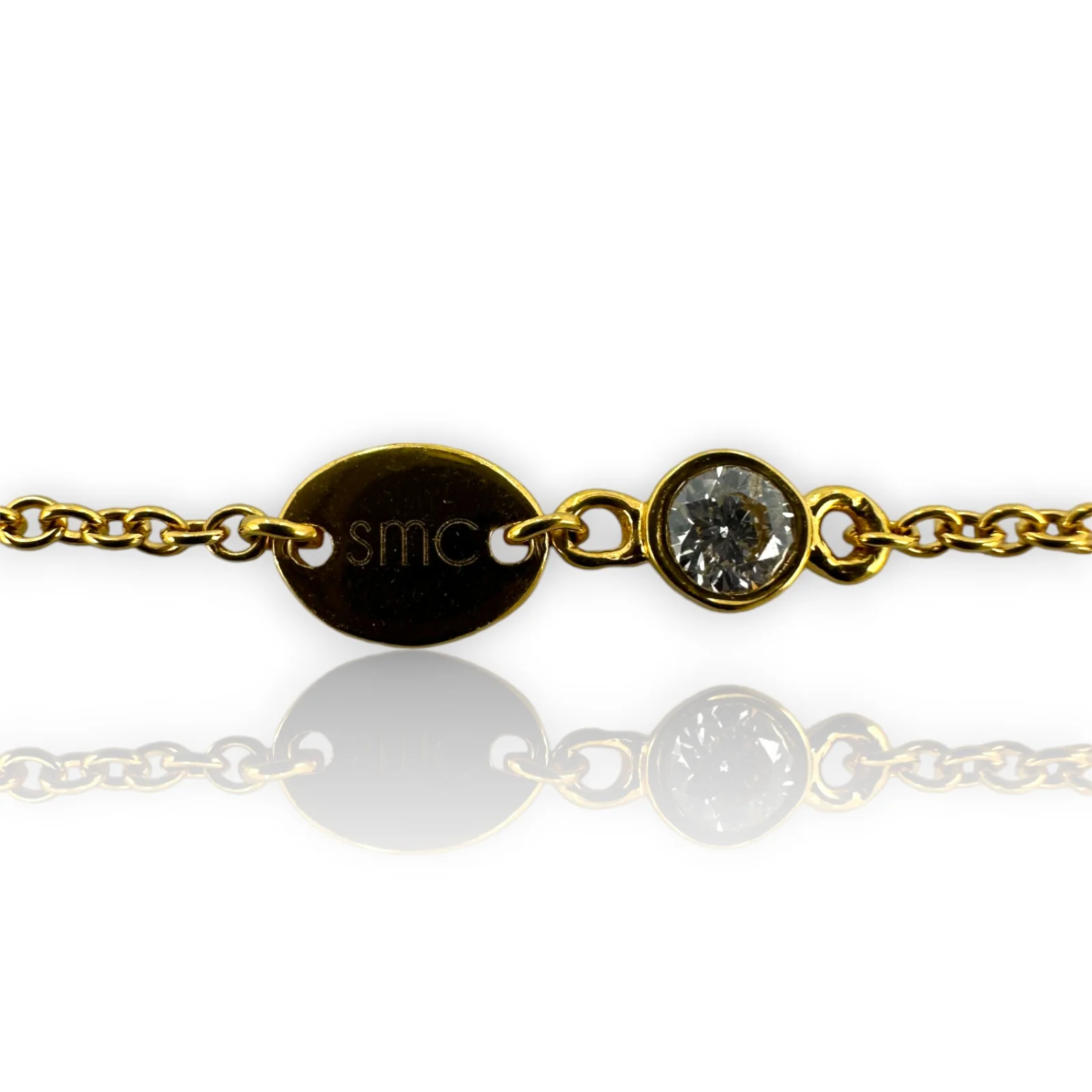 SMC Solid 14kt Gold 18" Diamond Station Necklace with 0.40ctw White Diamonds - Image 6