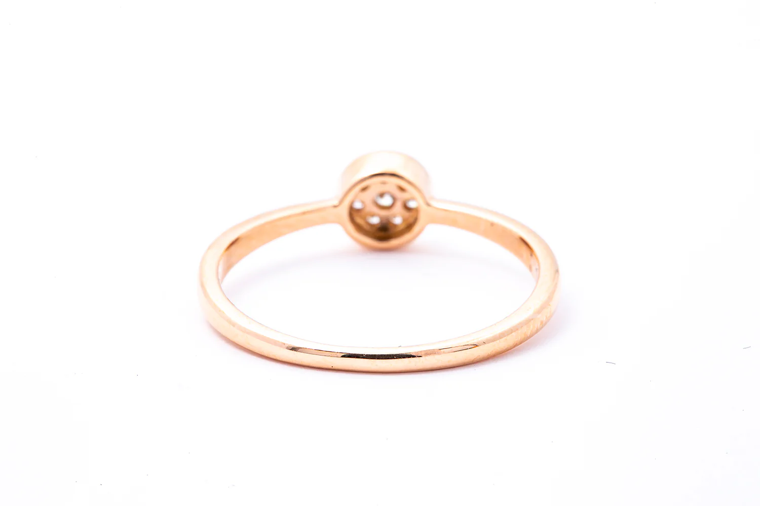 SNJ 6mm Diamond Pave Geometric Circle Wire Band 14K 585 Rose Gold Ring Size 7 - Image 4