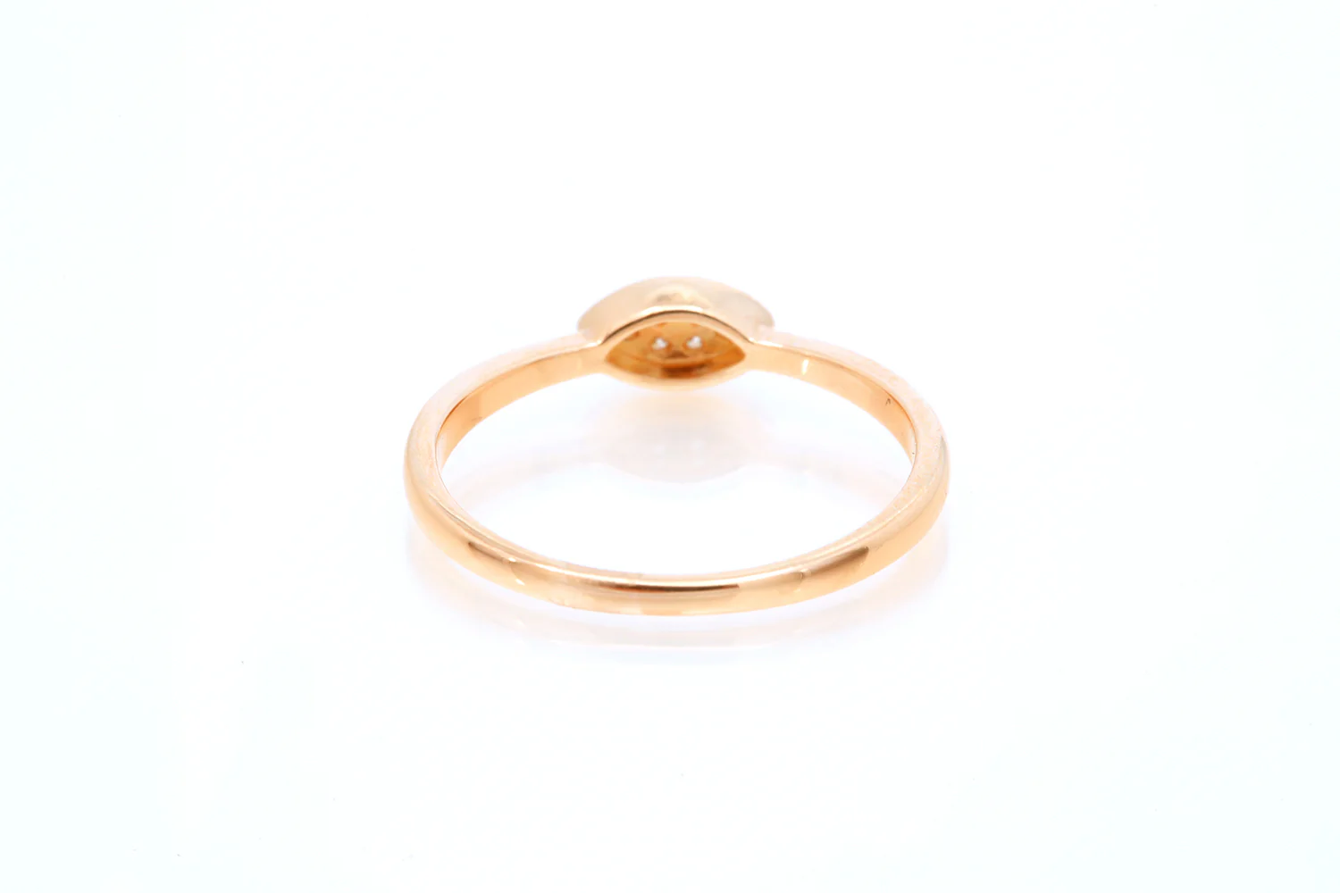 SNJ Geometric Stackable Marquise Diamond 14k 585 Rose Gold Band Ring Size 7 - Image 4