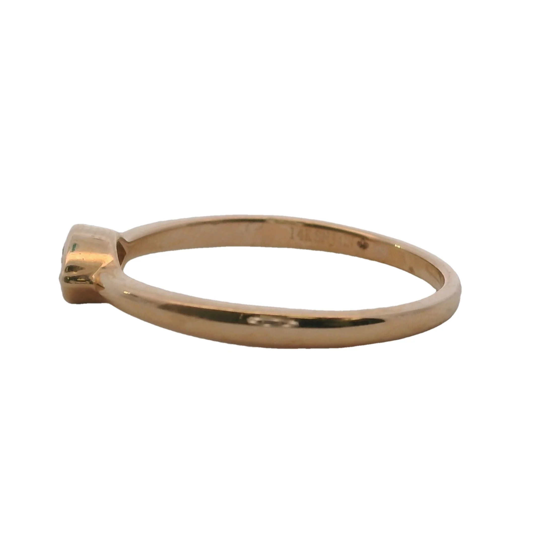SNJ Geometric Stackable Marquise Diamond 14k 585 Rose Gold Band Ring Size 7 - Image 2
