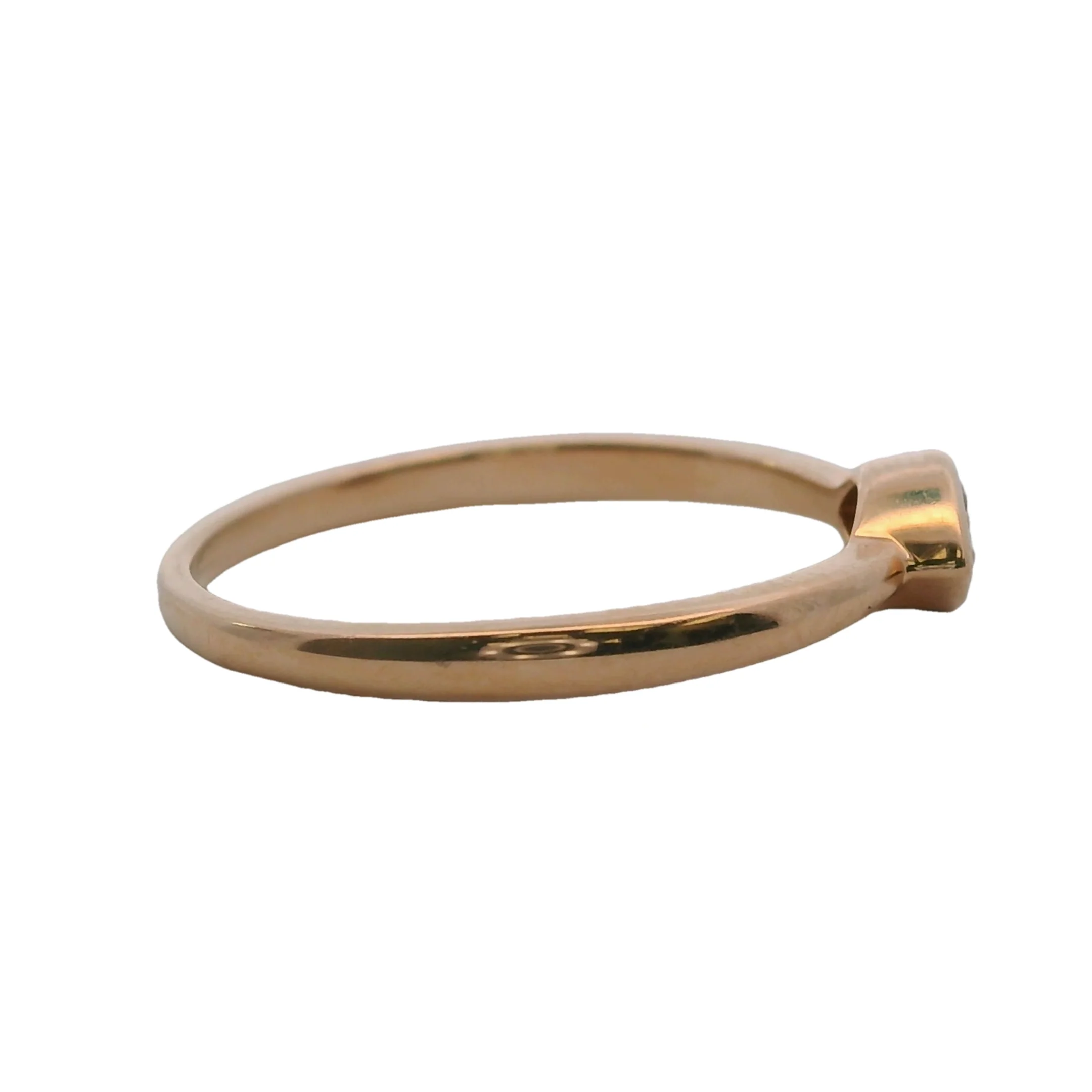 SNJ Geometric Stackable Marquise Diamond 14k 585 Rose Gold Band Ring Size 7 - Image 3