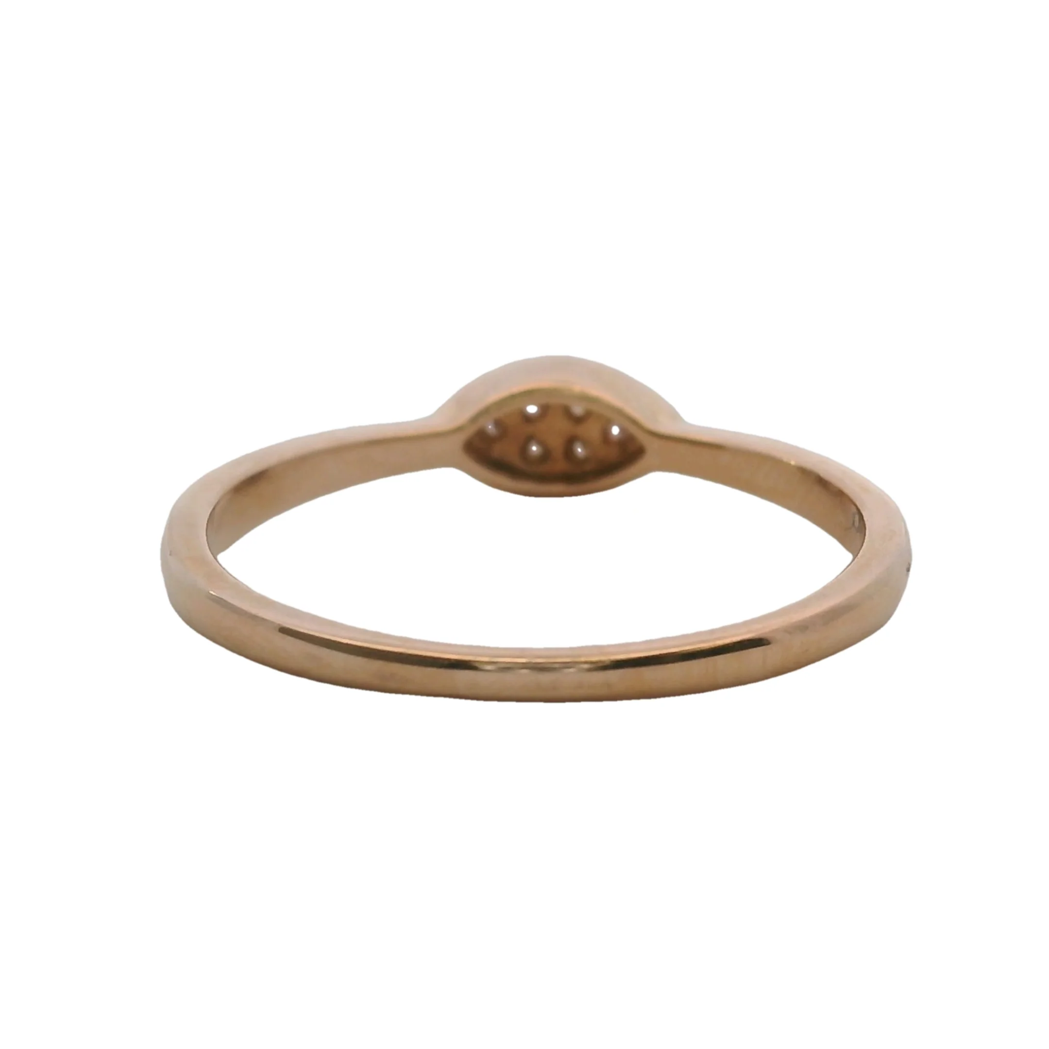 SNJ Geometric Stackable Marquise Diamond 14k 585 Rose Gold Band Ring Size 7 - Image 4