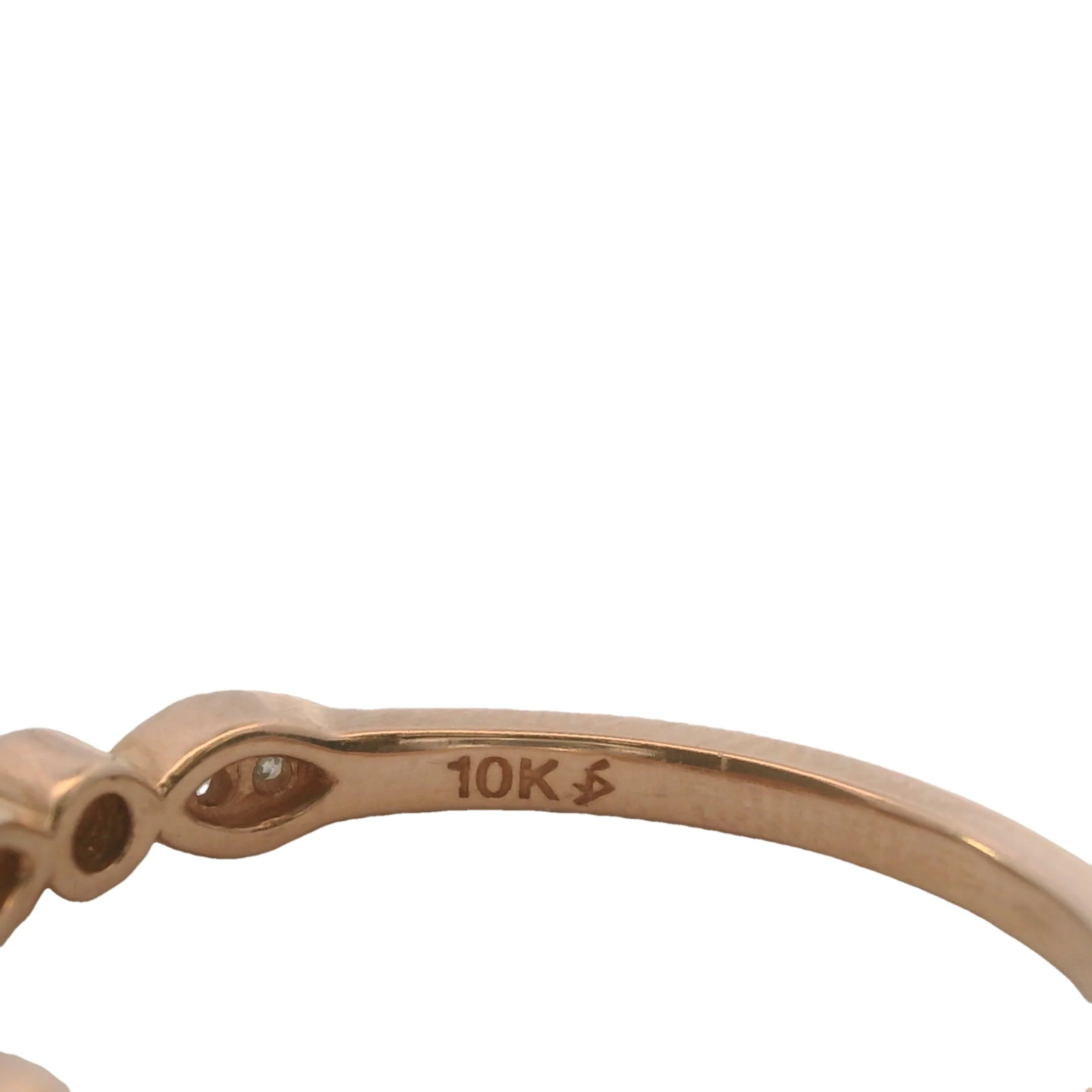 Solid 10kt Rose Gold and 0.11ctw Diamond Accent Wedding Band Ring - Image 5