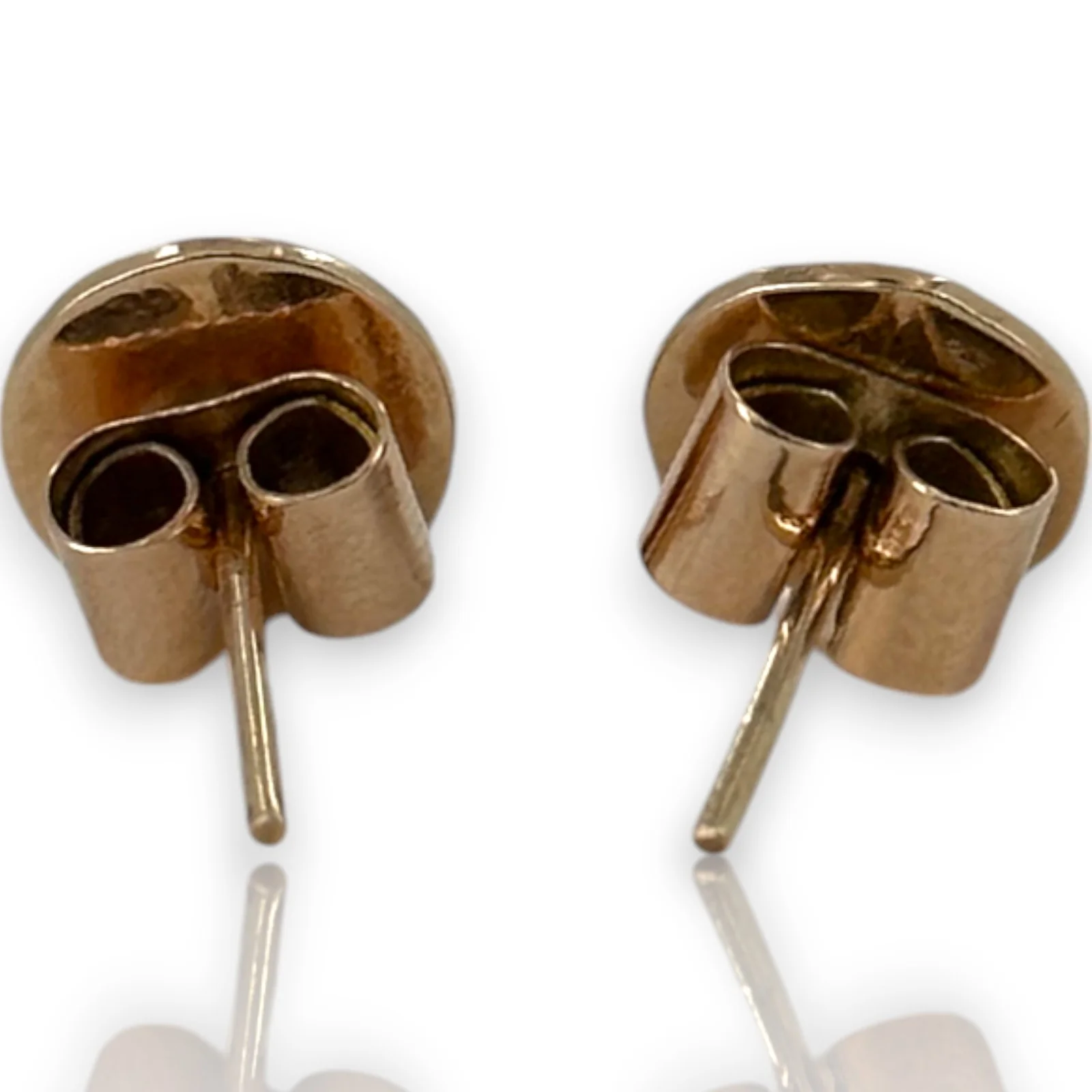 Solid 10kt Rose Gold Flat 8.8mm Disc Studs - Image 3