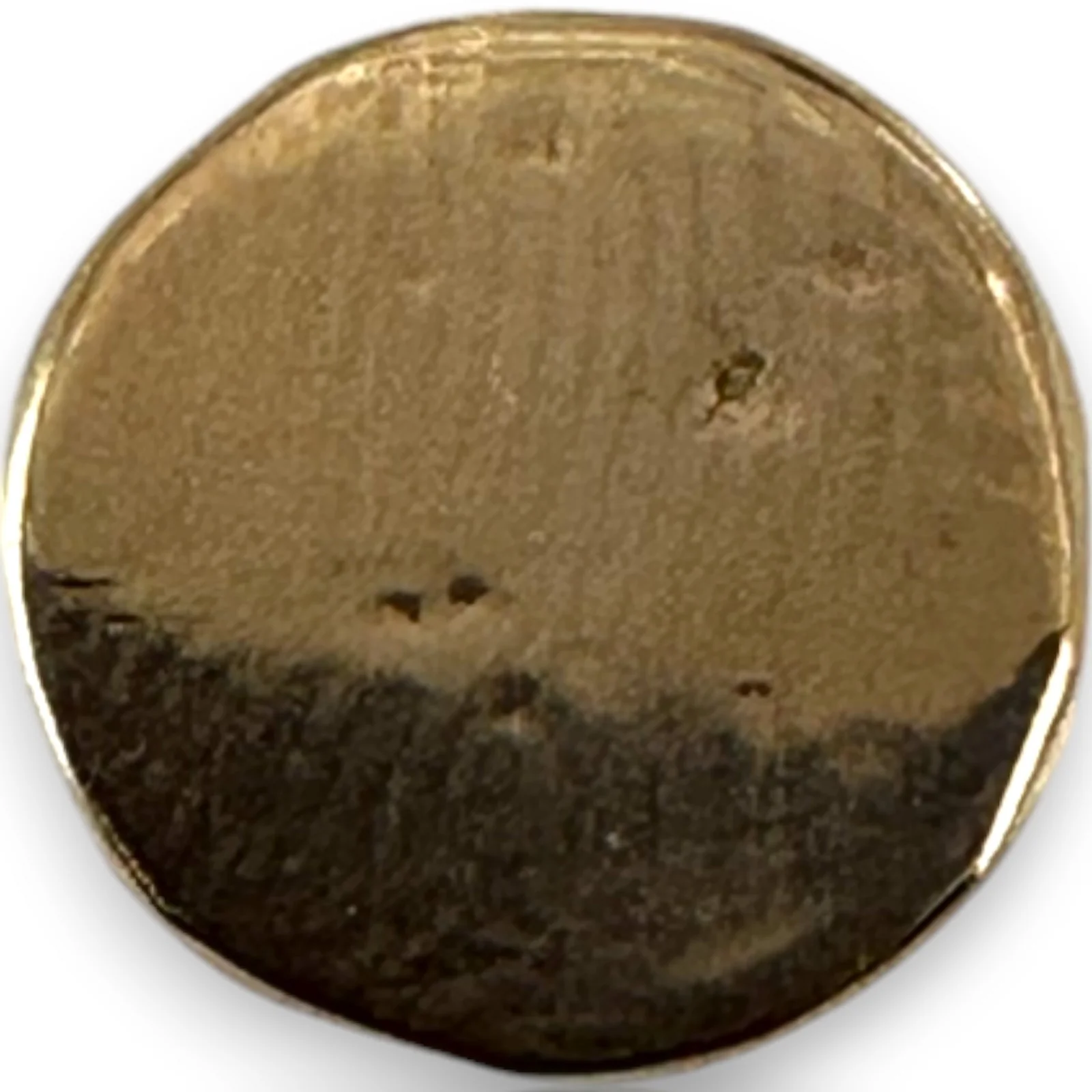 Solid 10kt Rose Gold Flat 8.8mm Disc Studs - Image 5